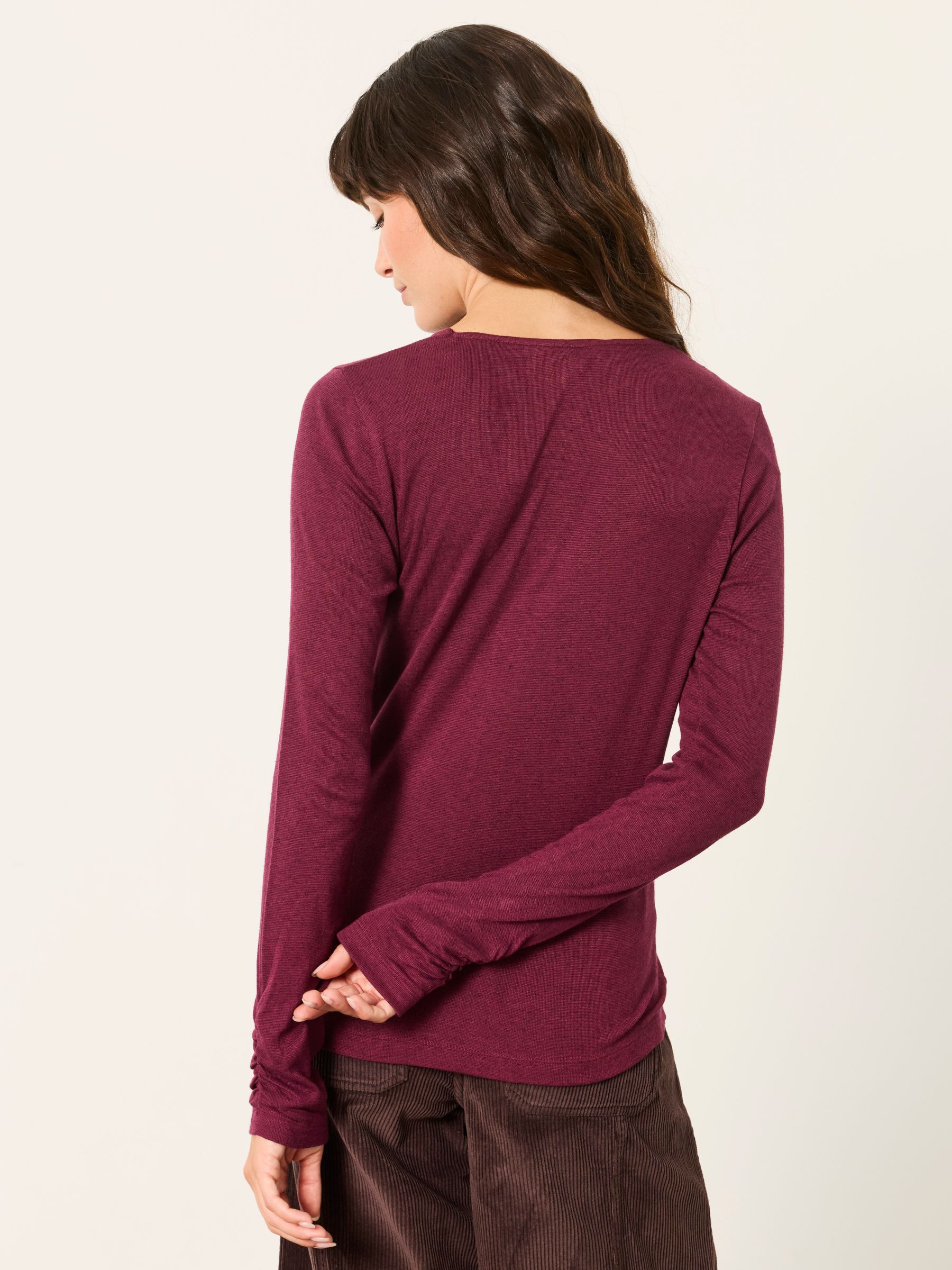 Tallulah Plum Purple Twist Front Long Sleeve Top - Image 2 of 6 Tallulah Plum Purple Twist Front Long Sleeve Top - Image 2 of 6