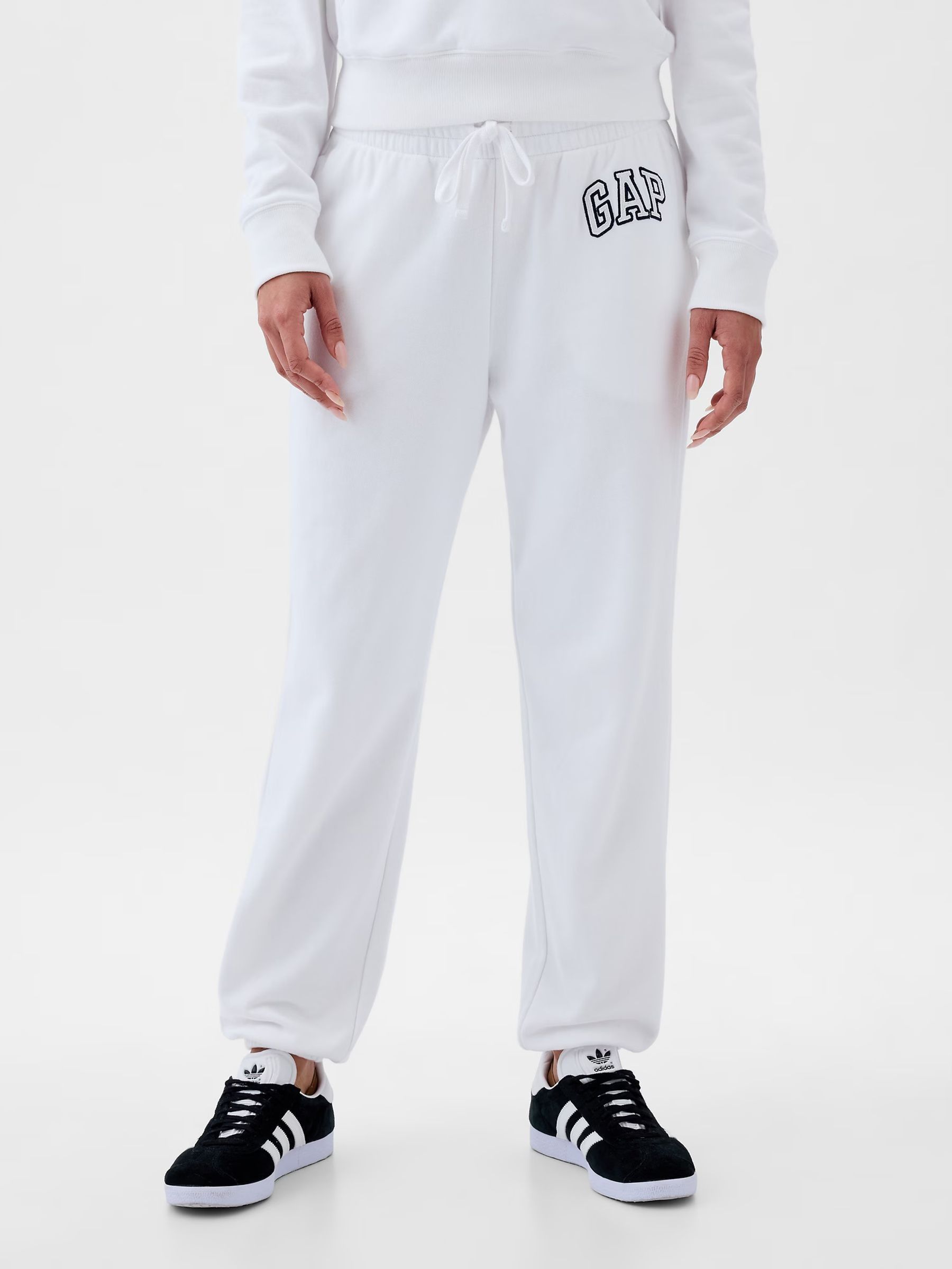 White Logo French Terry Joggers - Image 1 of 2
