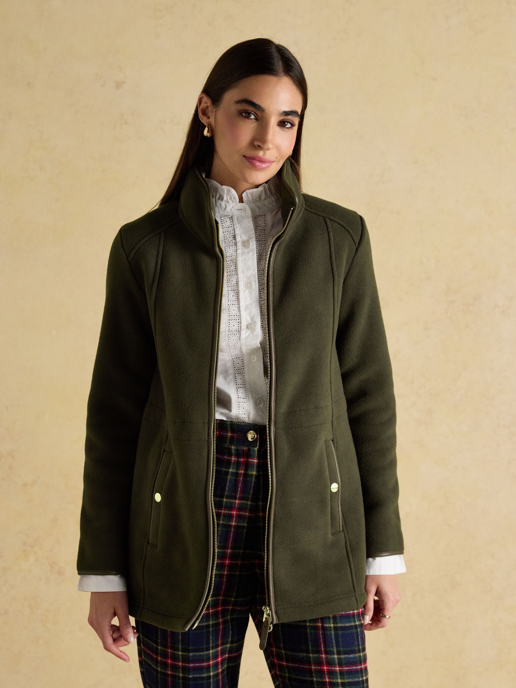 Heritage Green Longline Zip Through Fleece - Image 7 of 9