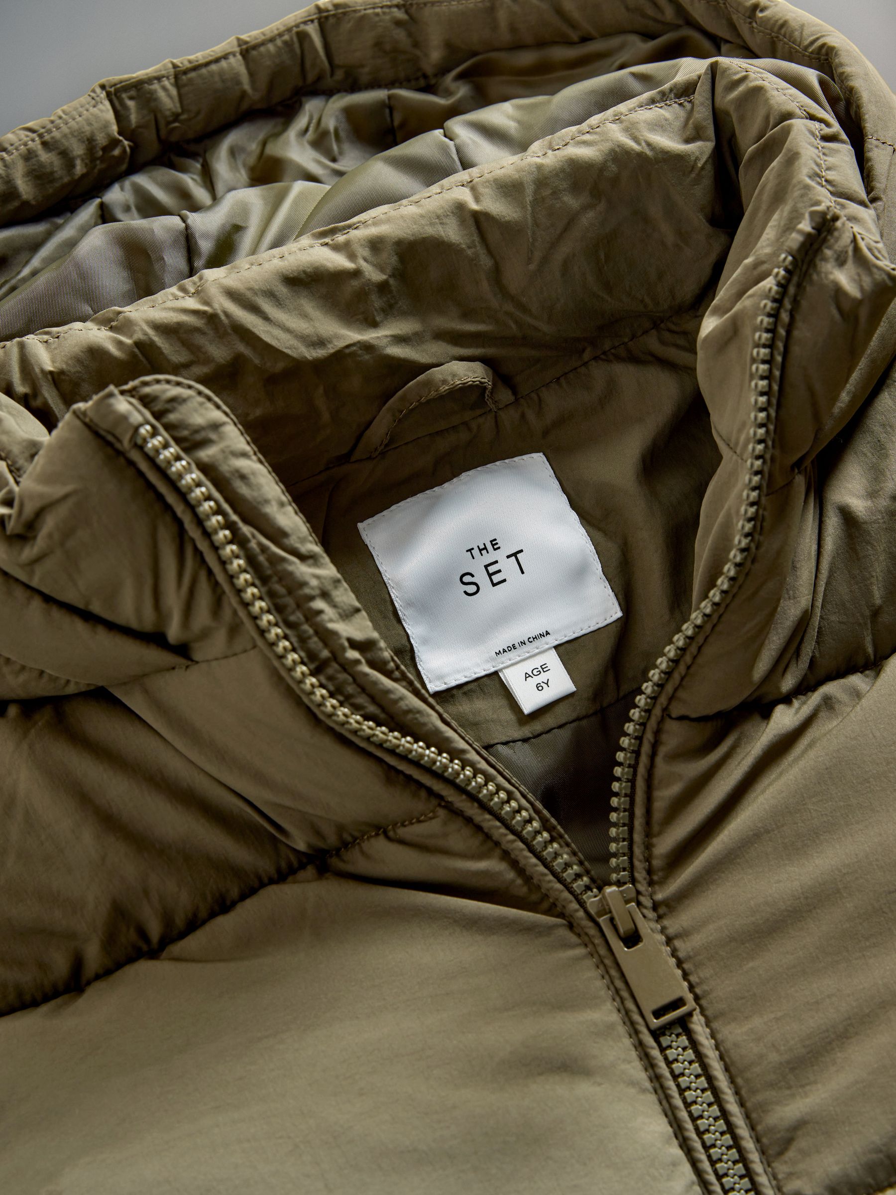 Black/Khaki 2 Pack Short Hooded Puffer Coats - Image 6 of 6