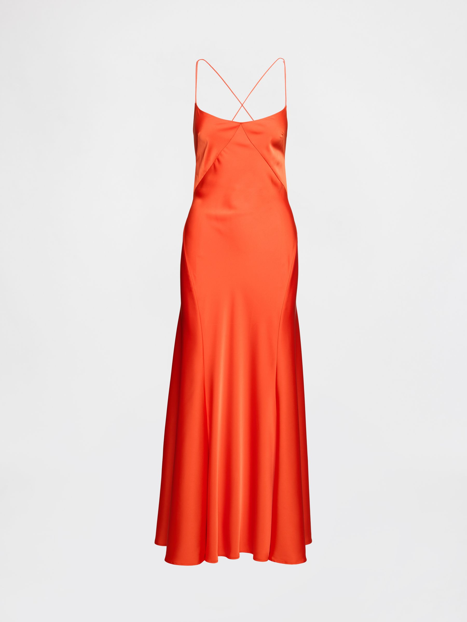 Orange Satin Slip Maxi Dress - Image 6 of 7