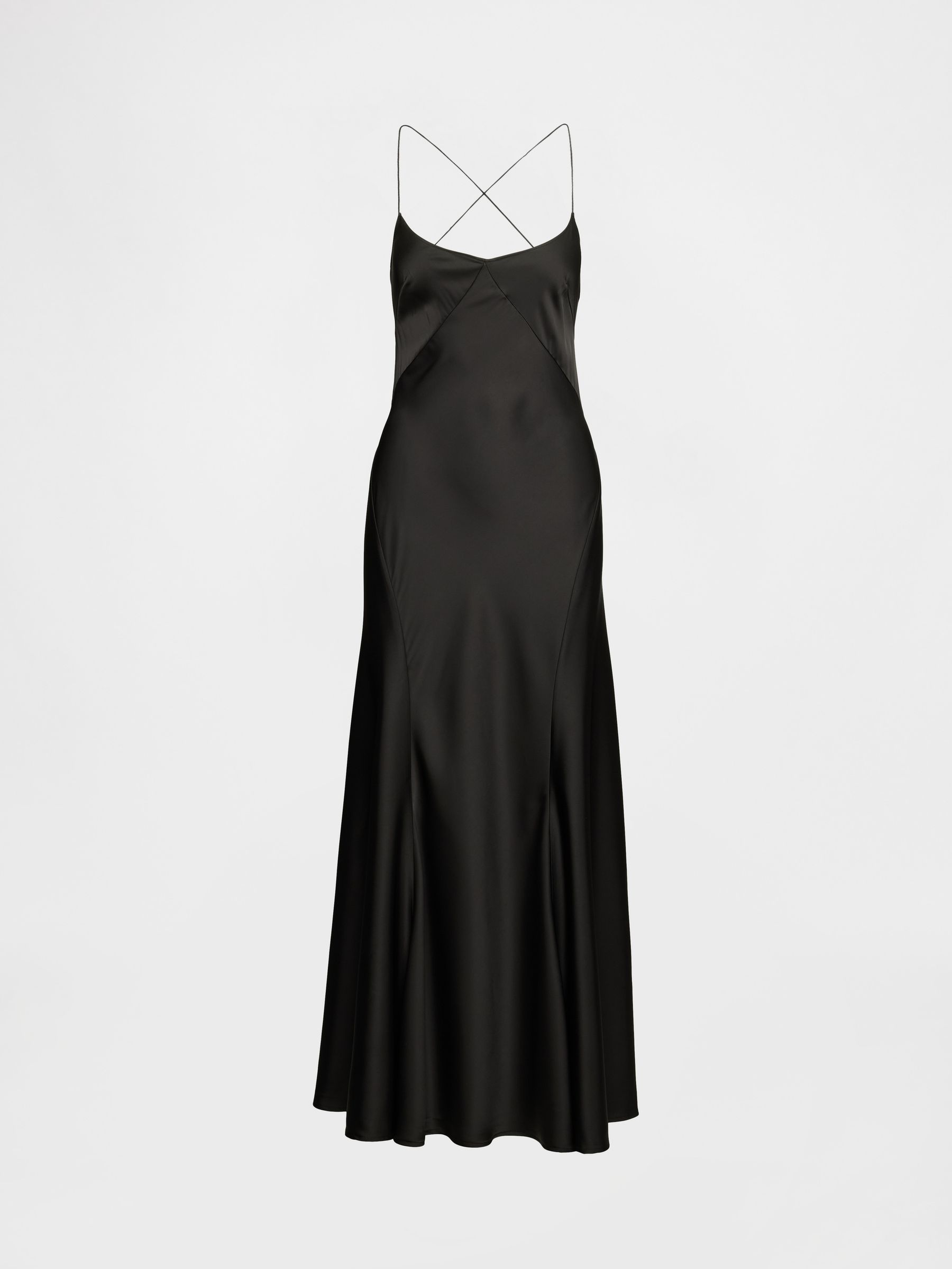 Black Satin Slip Maxi Dress - Image 6 of 7