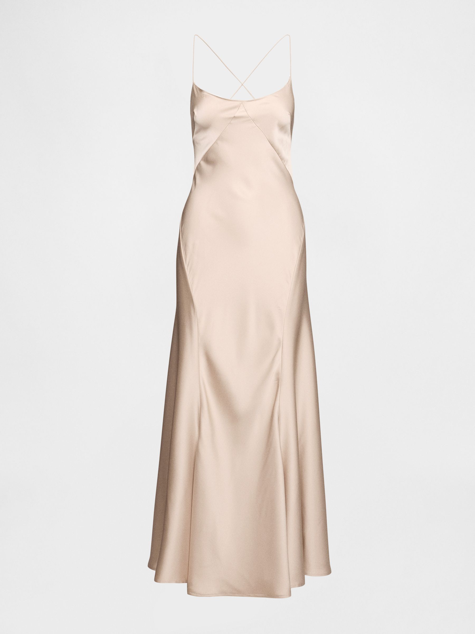 Beige Satin Slip Maxi Dress - Image 6 of 7