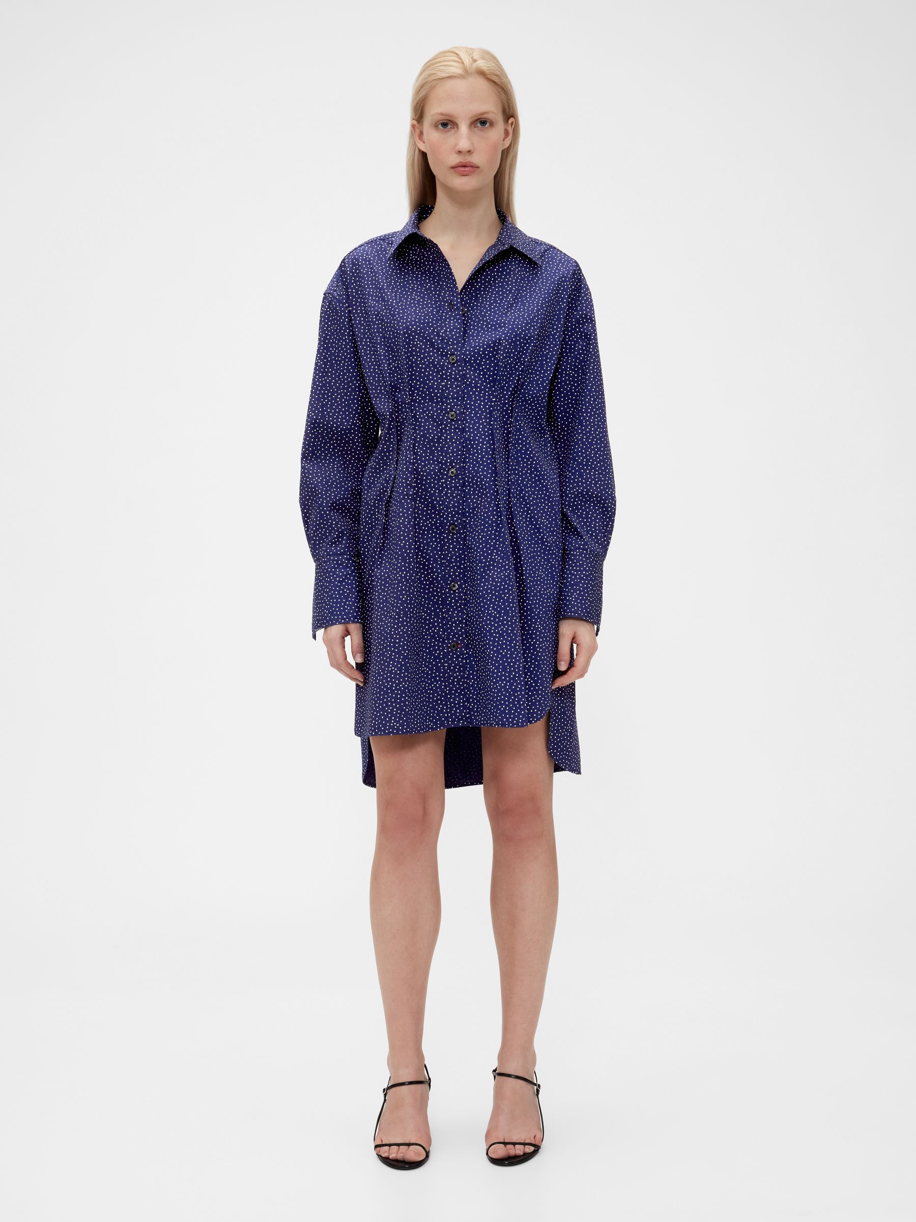 Blue Dot Poplin Big Shirt - Image 1 of 6