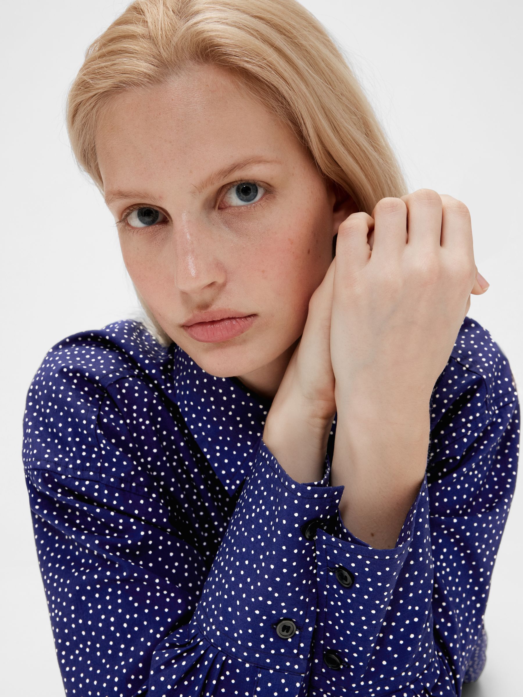 Blue Dot Poplin Big Shirt - Image 4 of 6