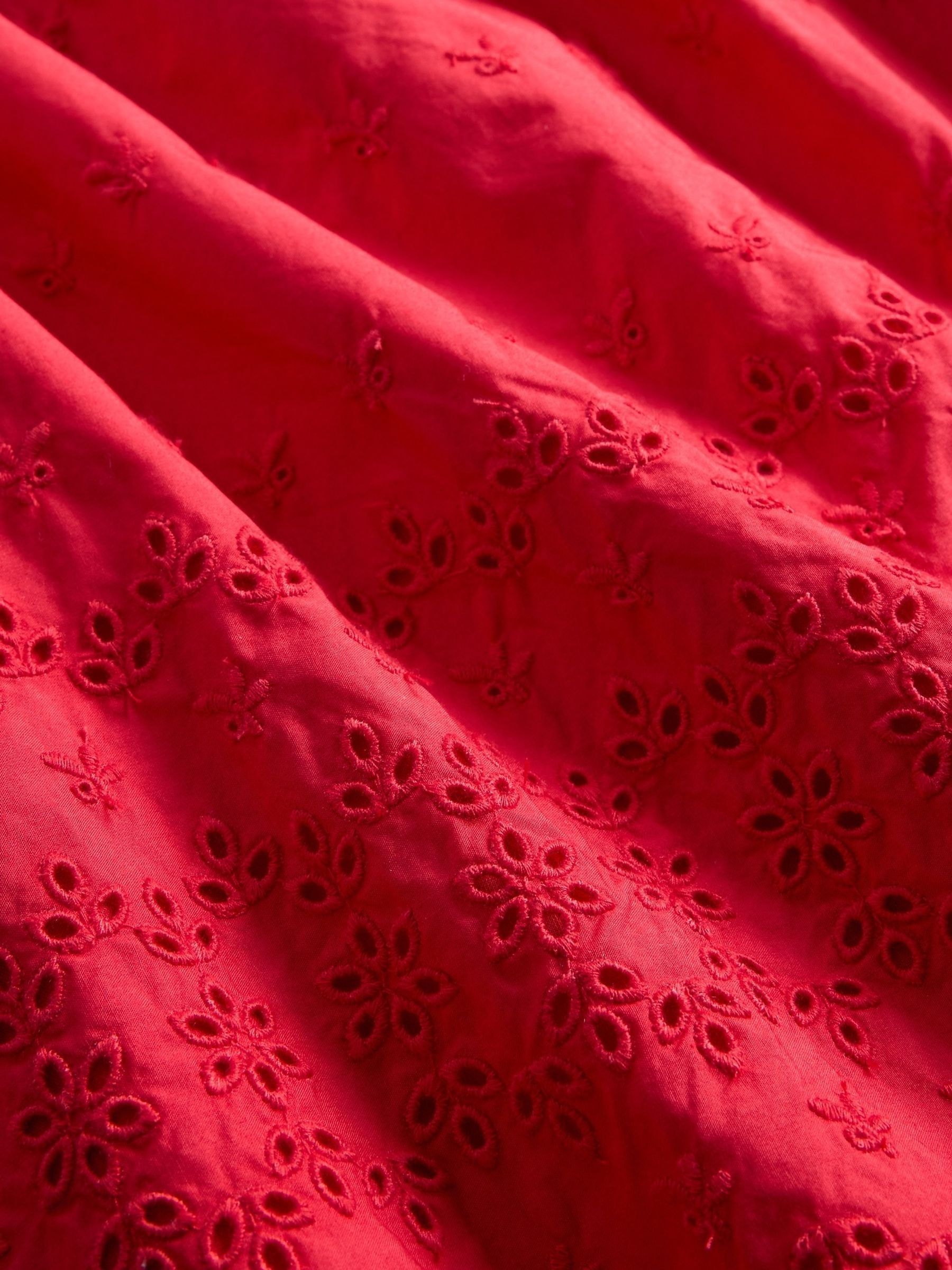 Red DÔEN Eyelet Shift Mini Dress - Image 8 of 8