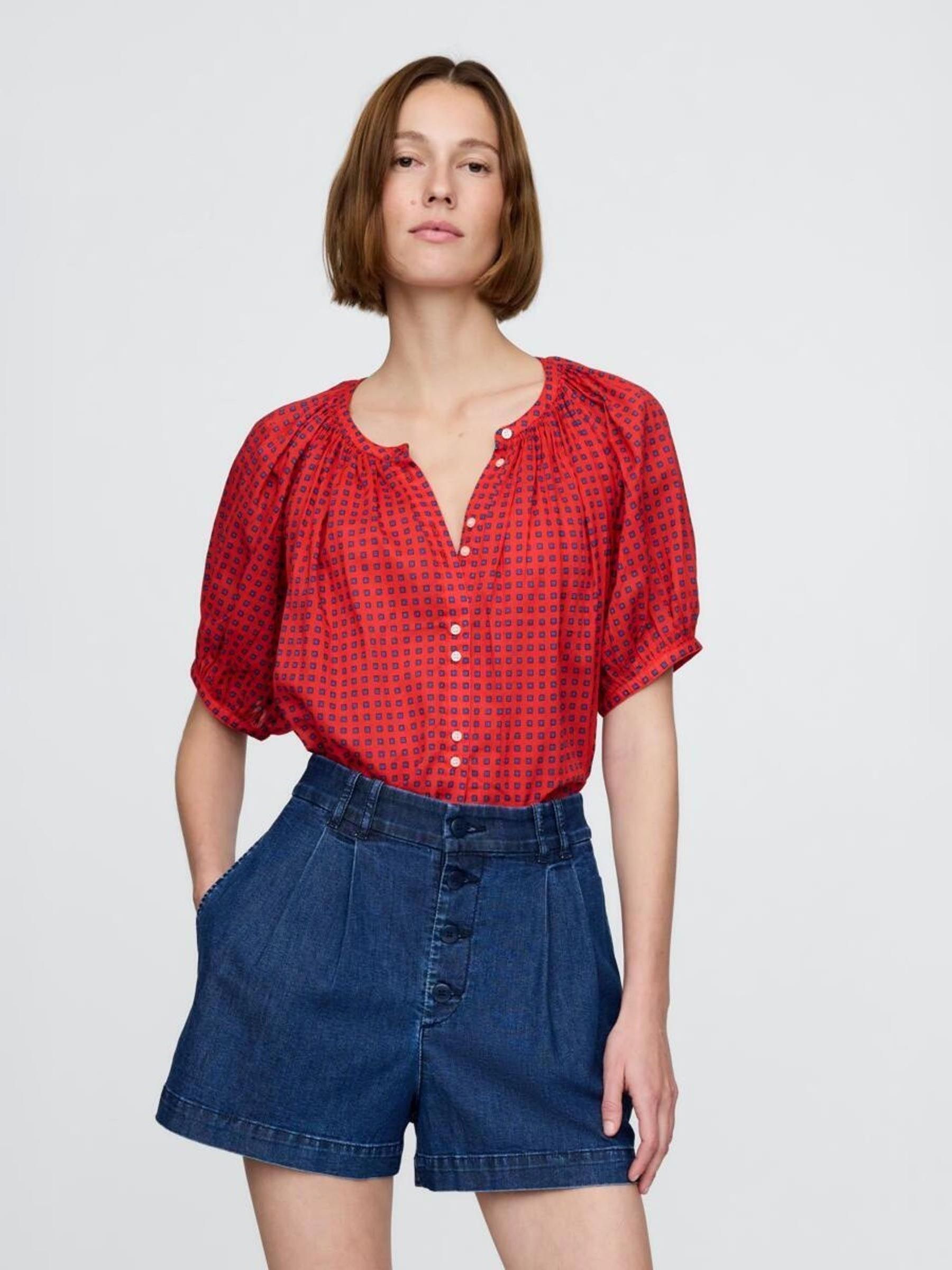 Red DÔEN Gingham Blouse - Image 1 of 5