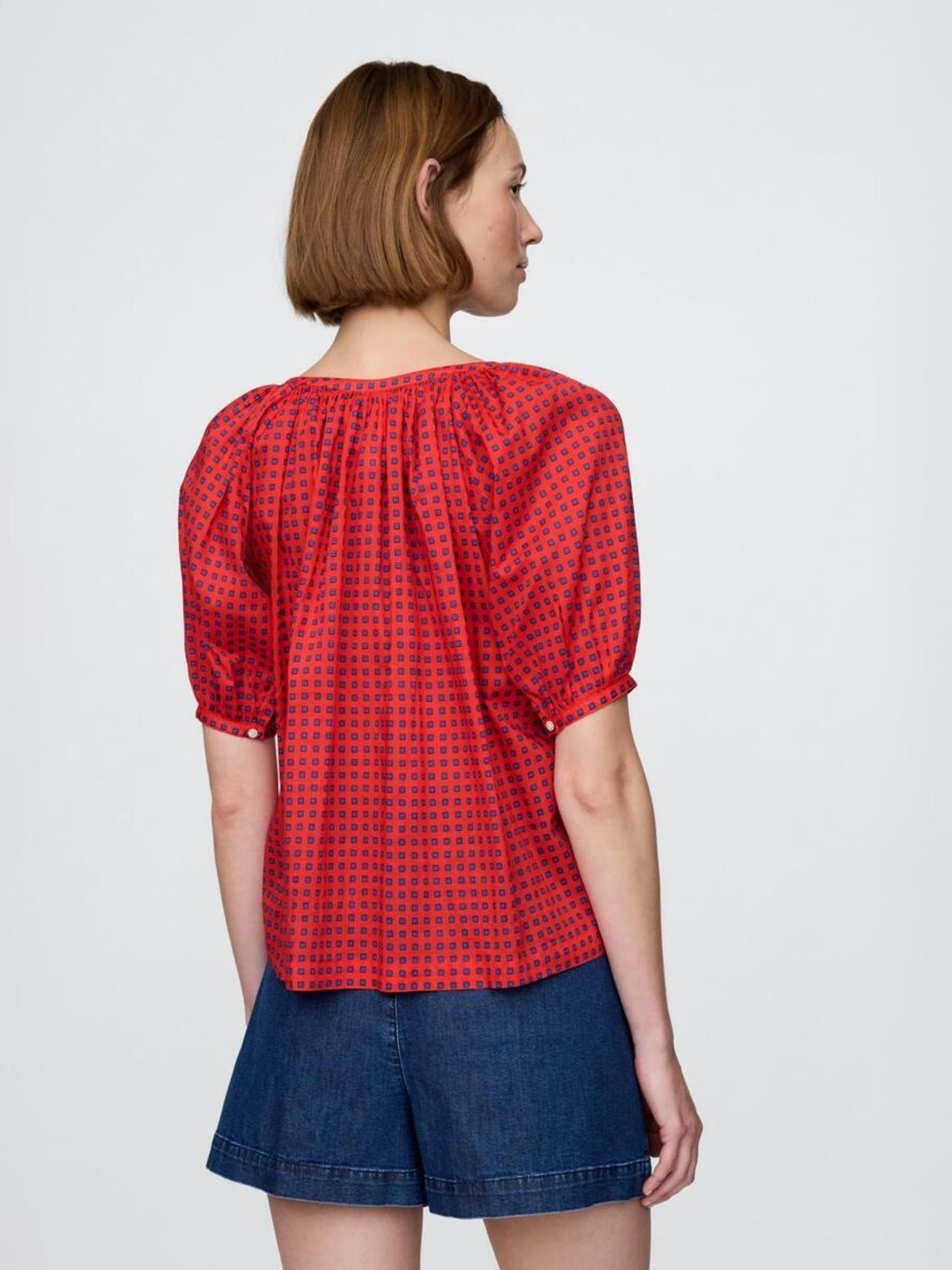 Red DÔEN Gingham Blouse - Image 2 of 5