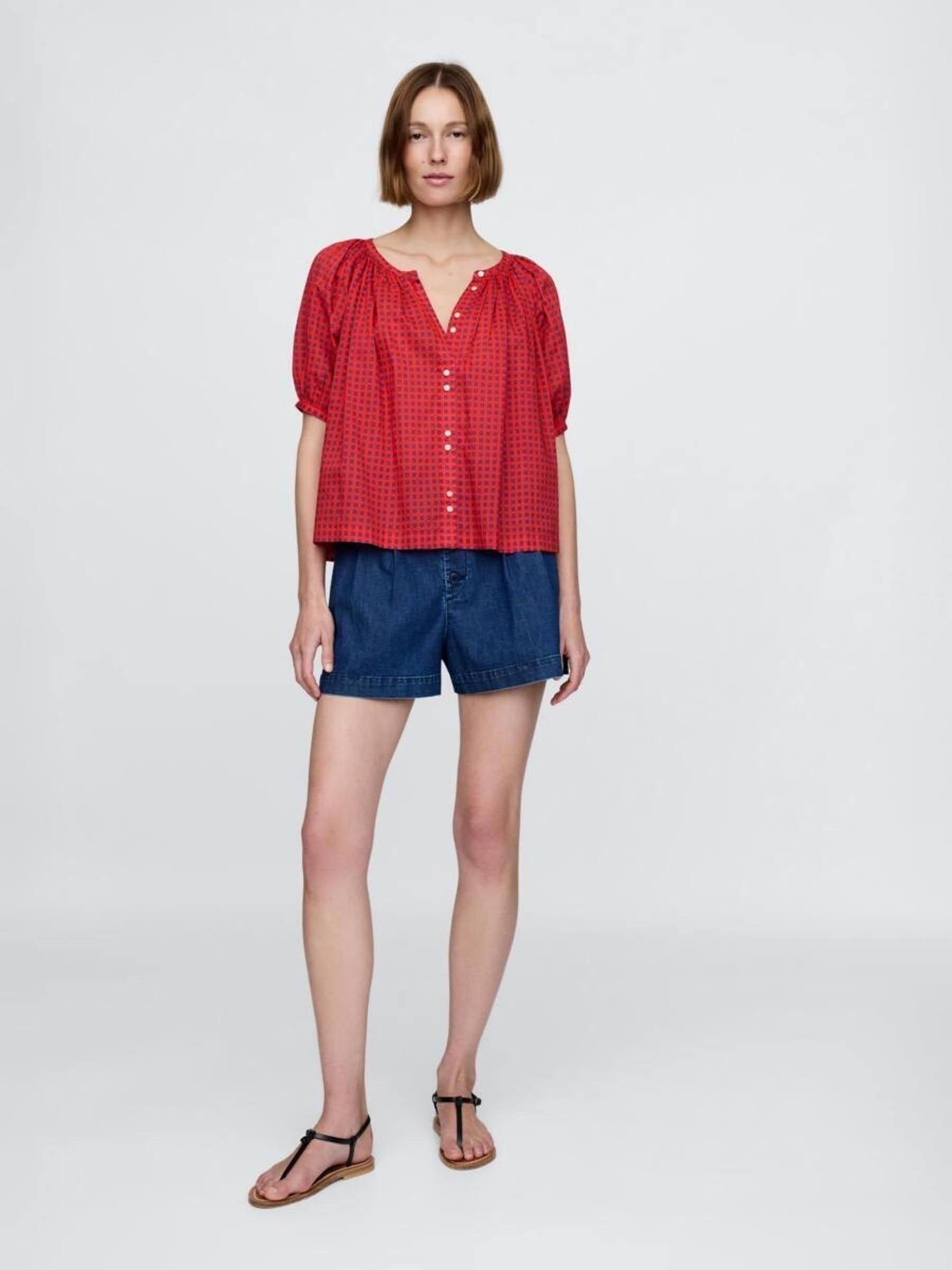 Red DÔEN Gingham Blouse - Image 4 of 5