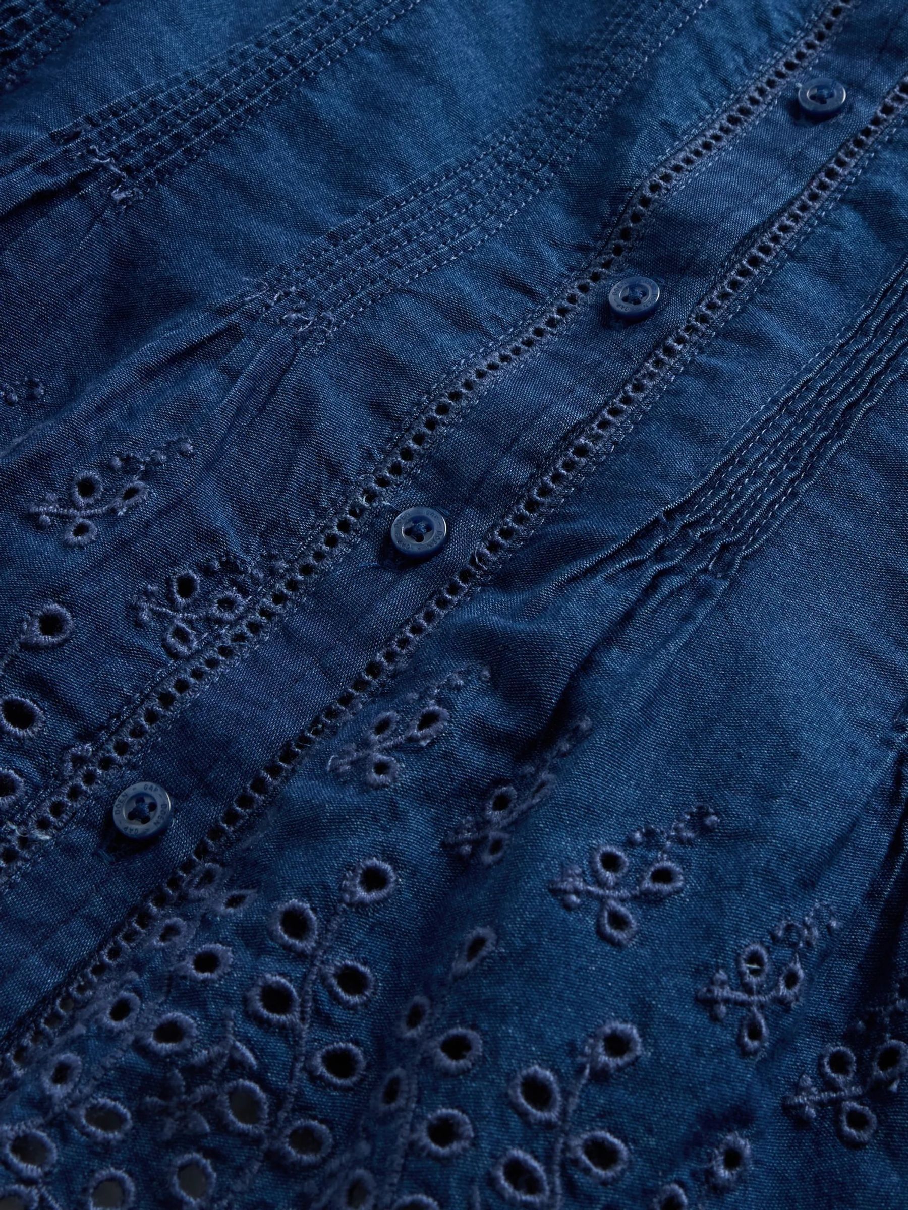Navy DÔEN Eyelet Short Sleeve Shirt - Image 6 of 6