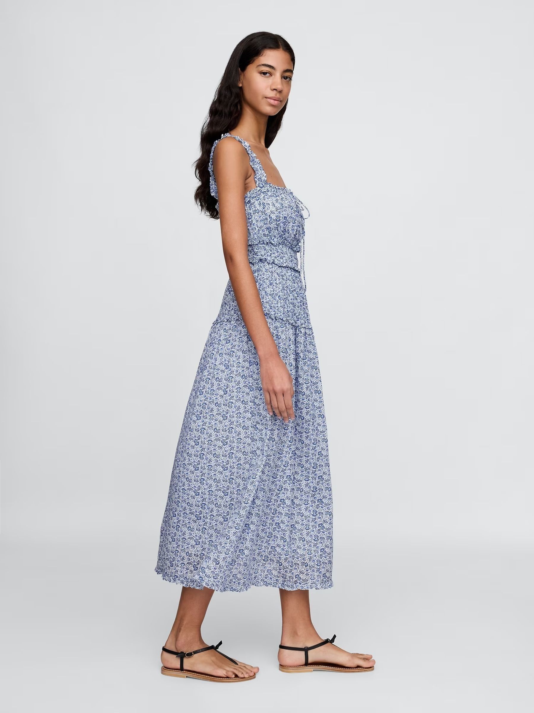 Blue DÔEN Floral Maxi Dress - Image 3 of 9