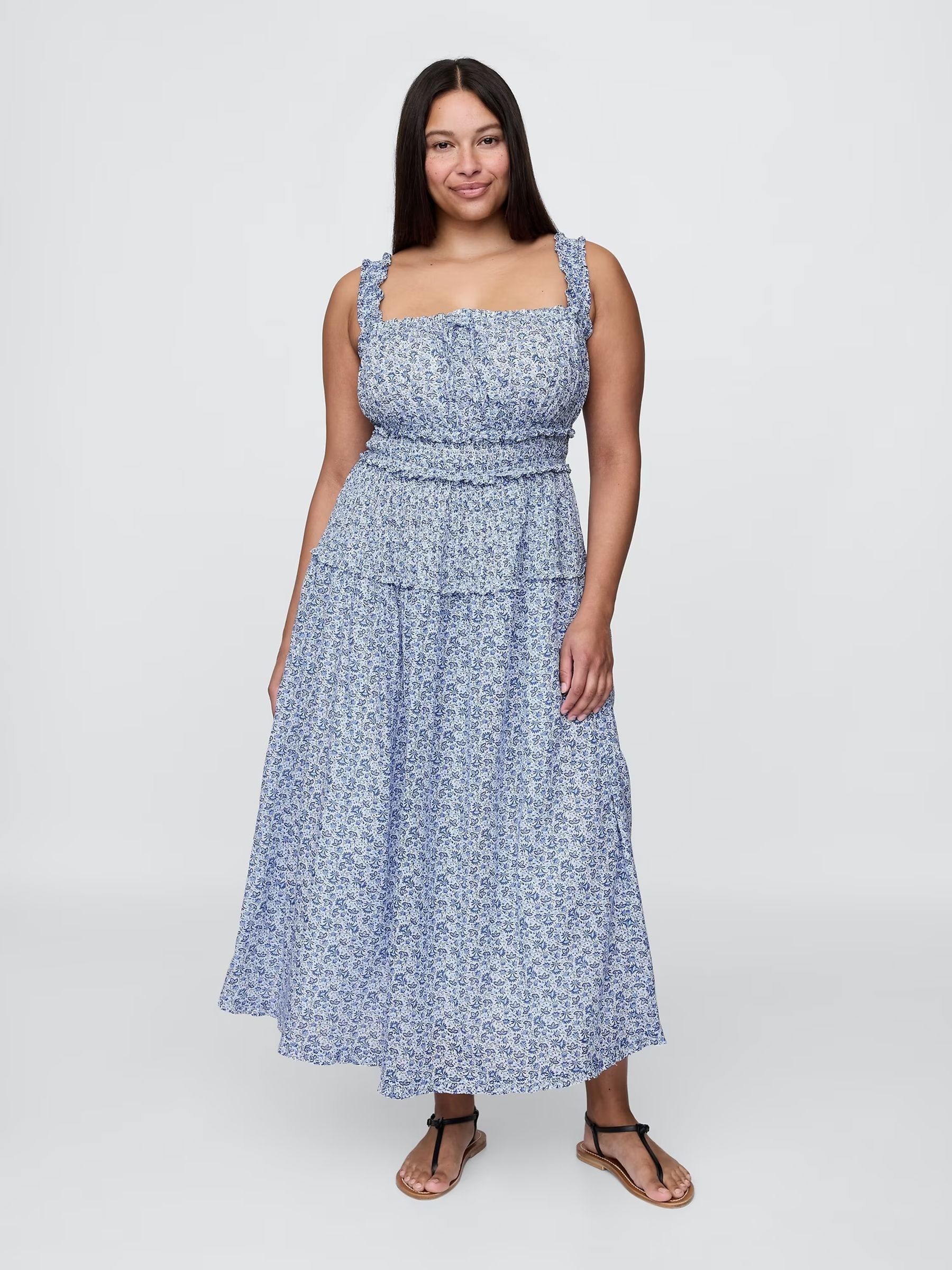 Blue DÔEN Floral Maxi Dress - Image 4 of 9