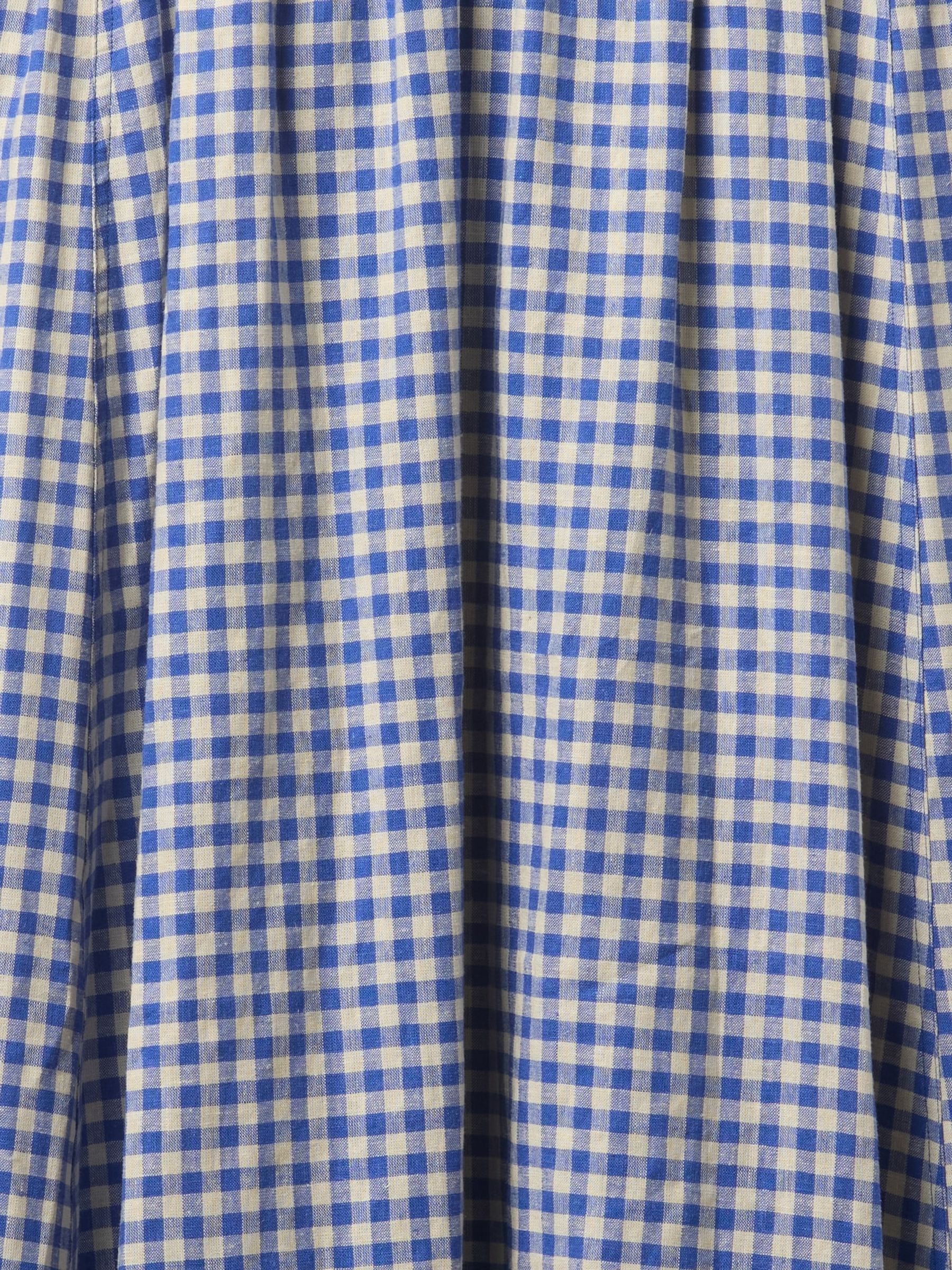 Blue/White Gingham Cotton Corset Maxi Summer Dress - Image 5 of 5