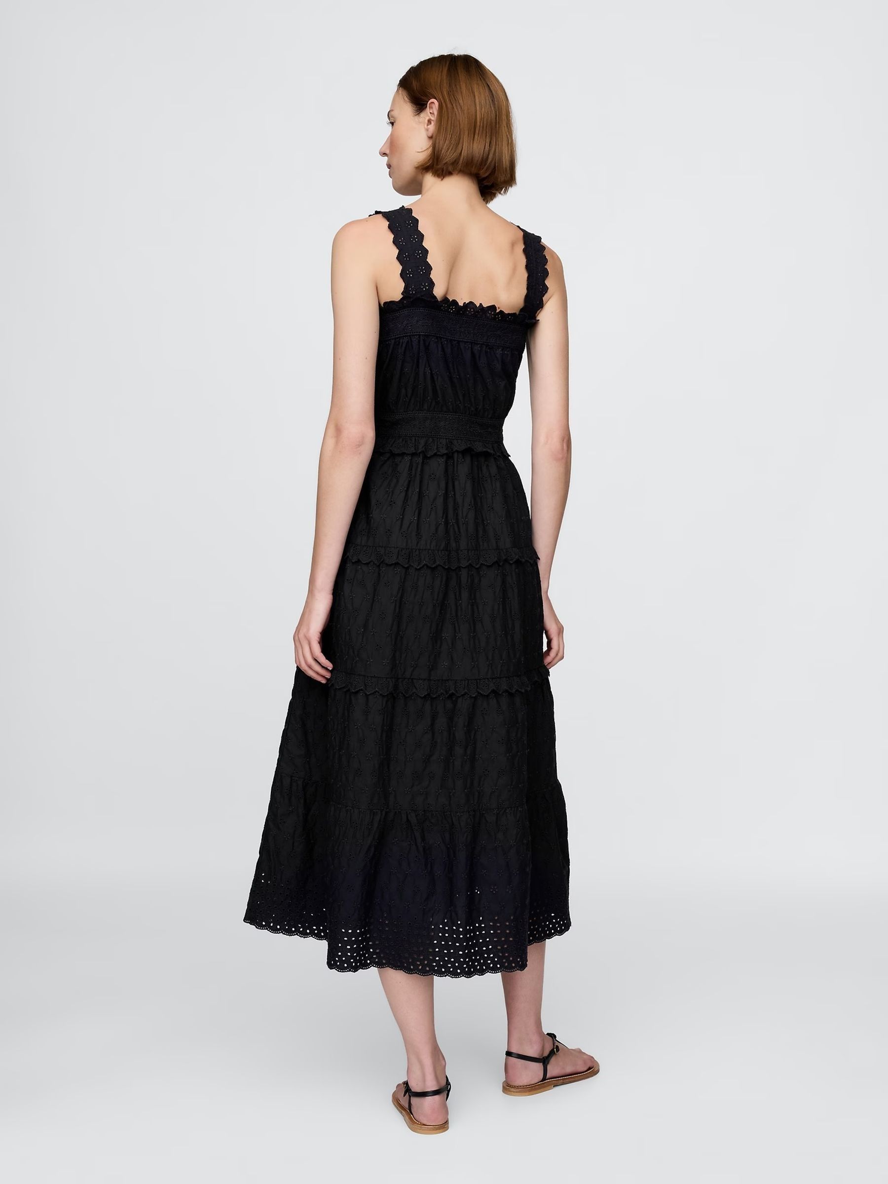 Black DÔEN Eyelet Maxi Dress - Image 2 of 7
