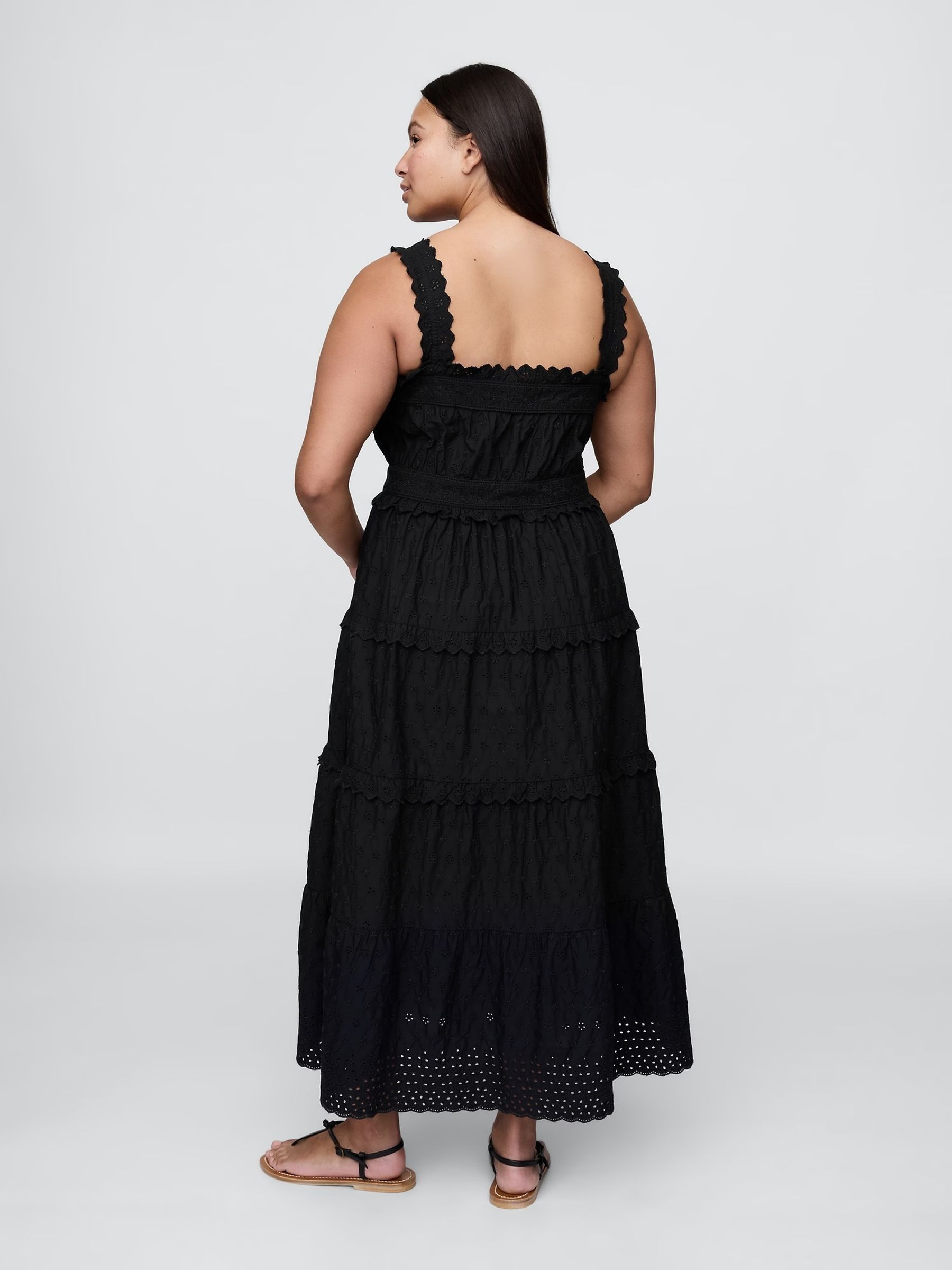 Black DÔEN Eyelet Maxi Dress - Image 4 of 7