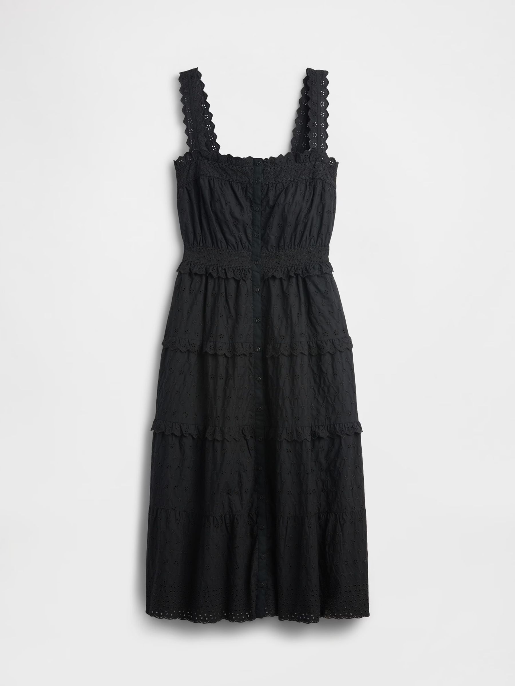 Black DÔEN Eyelet Maxi Dress - Image 6 of 7