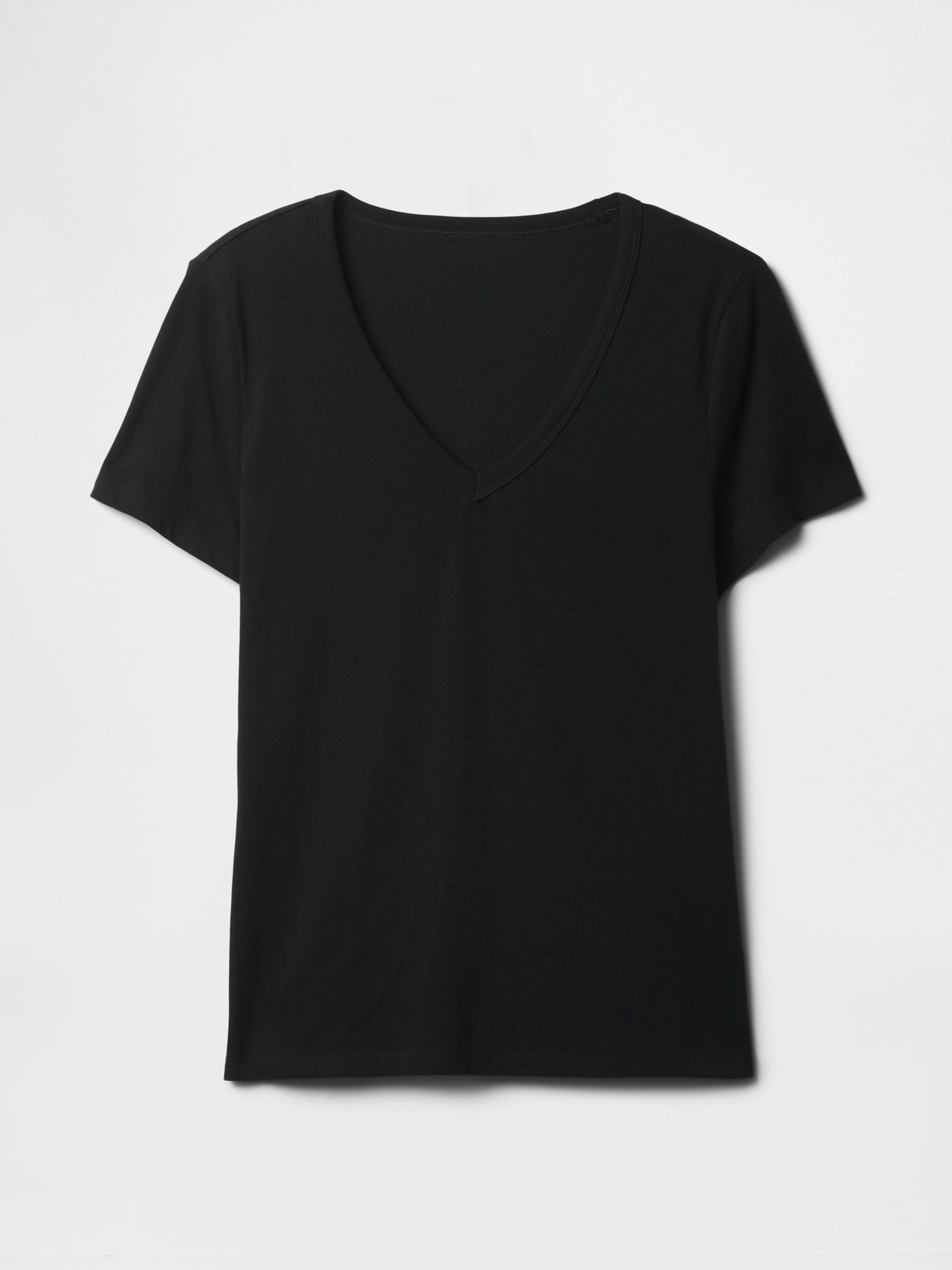 Black V-Neck Favourite Cotton Short Sleeve T-Shirt - Image 5 of 5