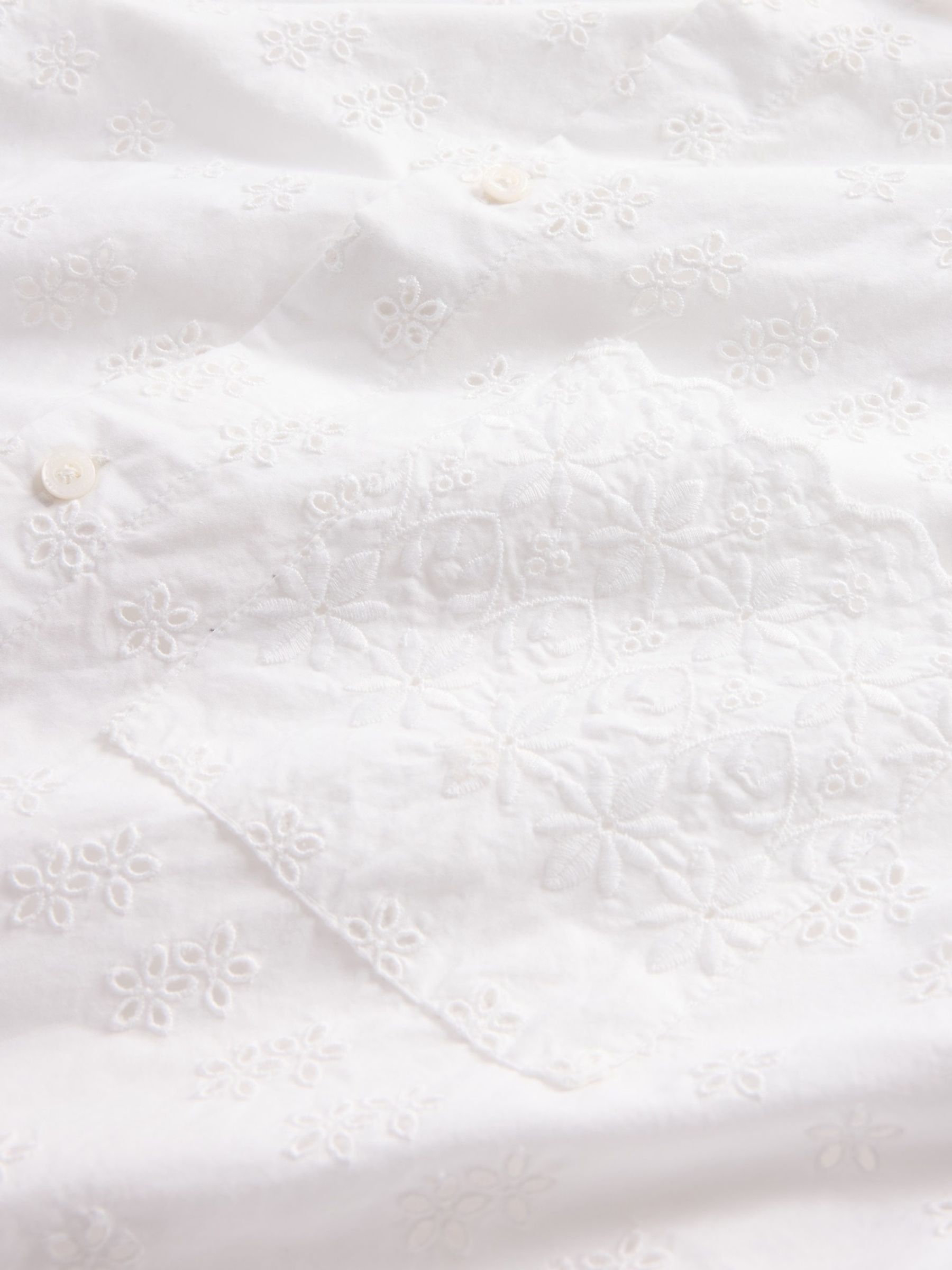 White DÔEN Eyelet Short Sleeve Shirt - Image 7 of 7