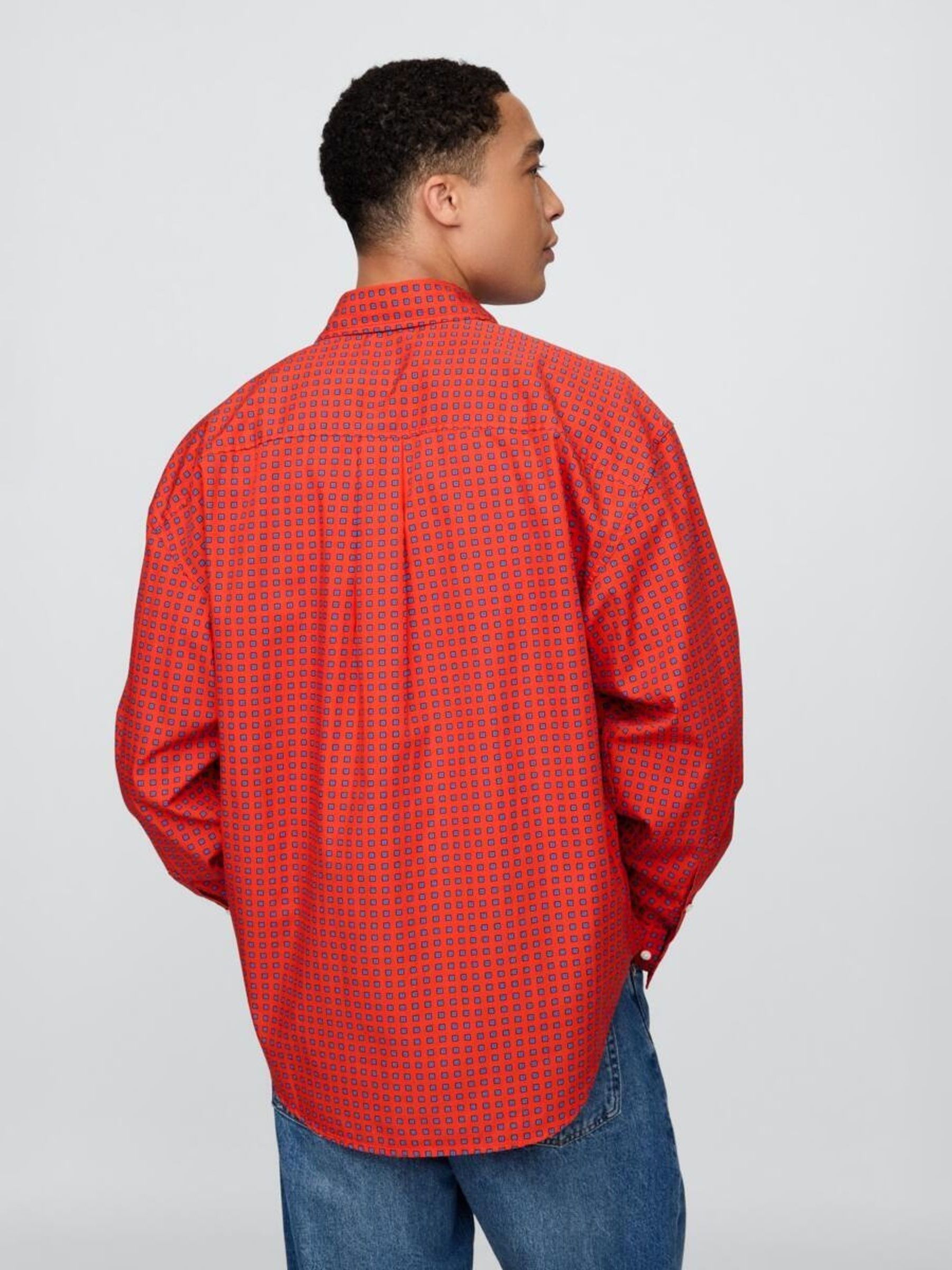 Red DÔEN Poplin Big Shirt - Image 2 of 5