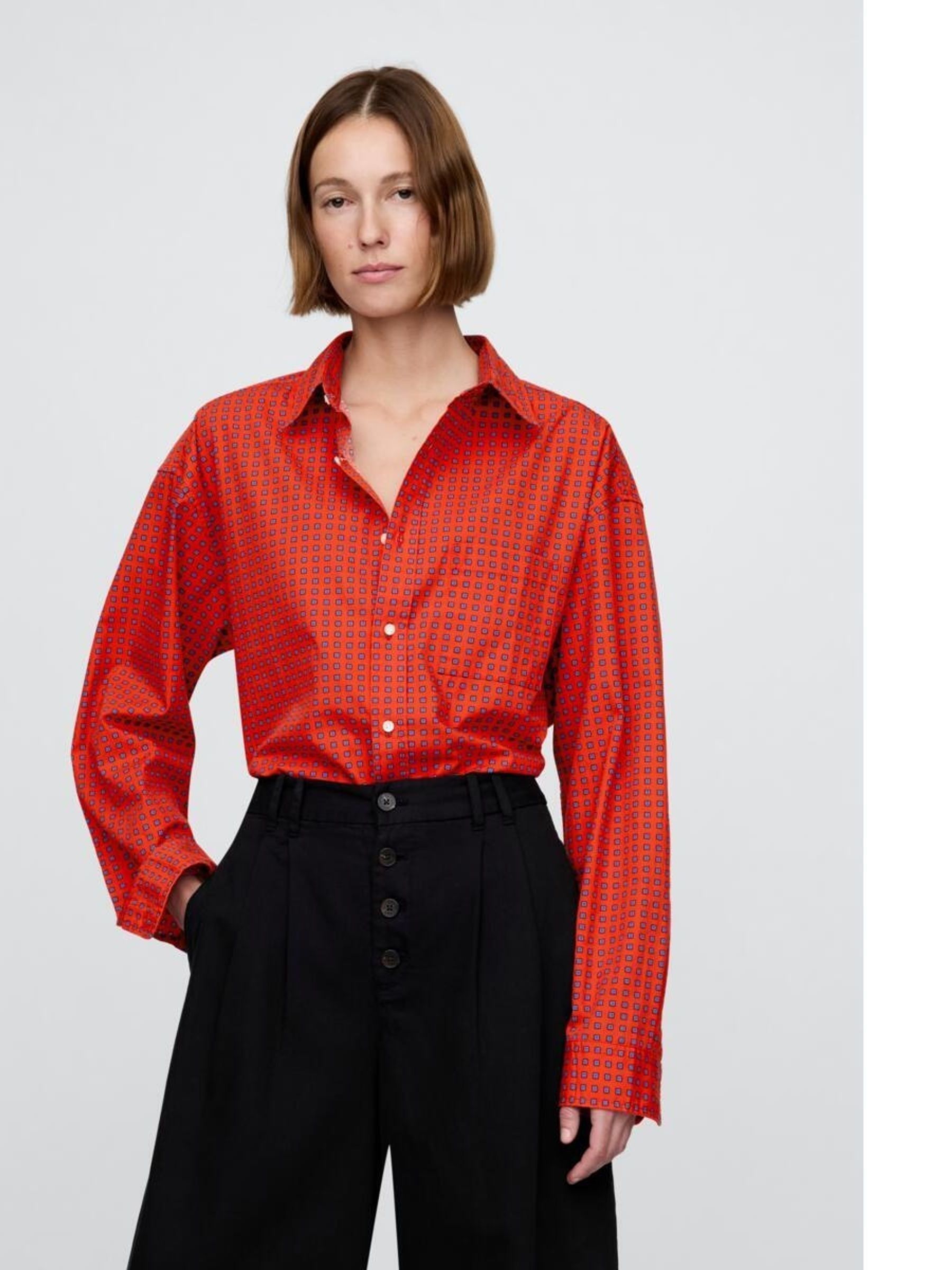 Red DÔEN Poplin Big Shirt - Image 4 of 5