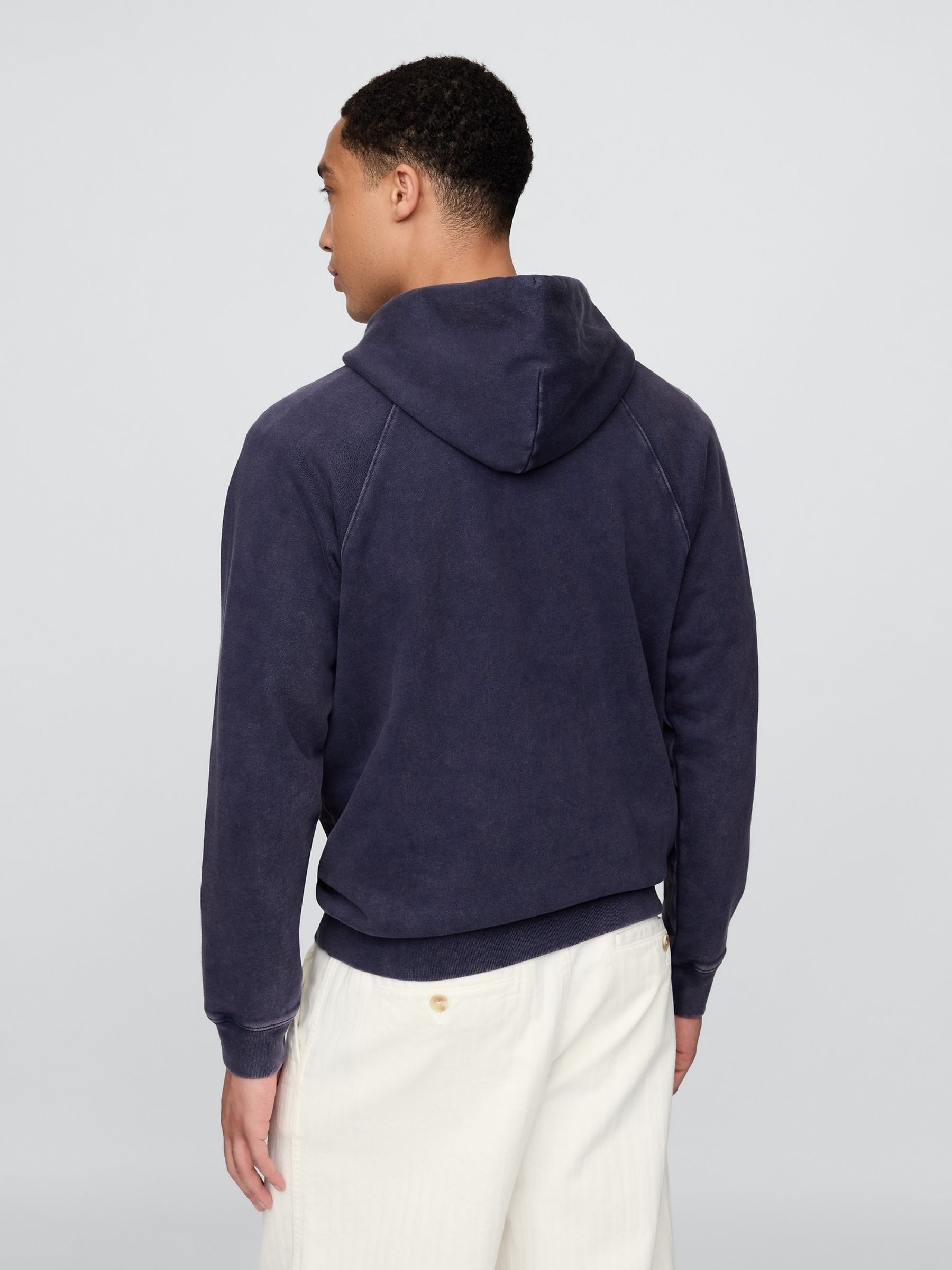 Navy/Blue DÔEN Heavyweight Raglan Logo Hoodie - Image 2 of 6