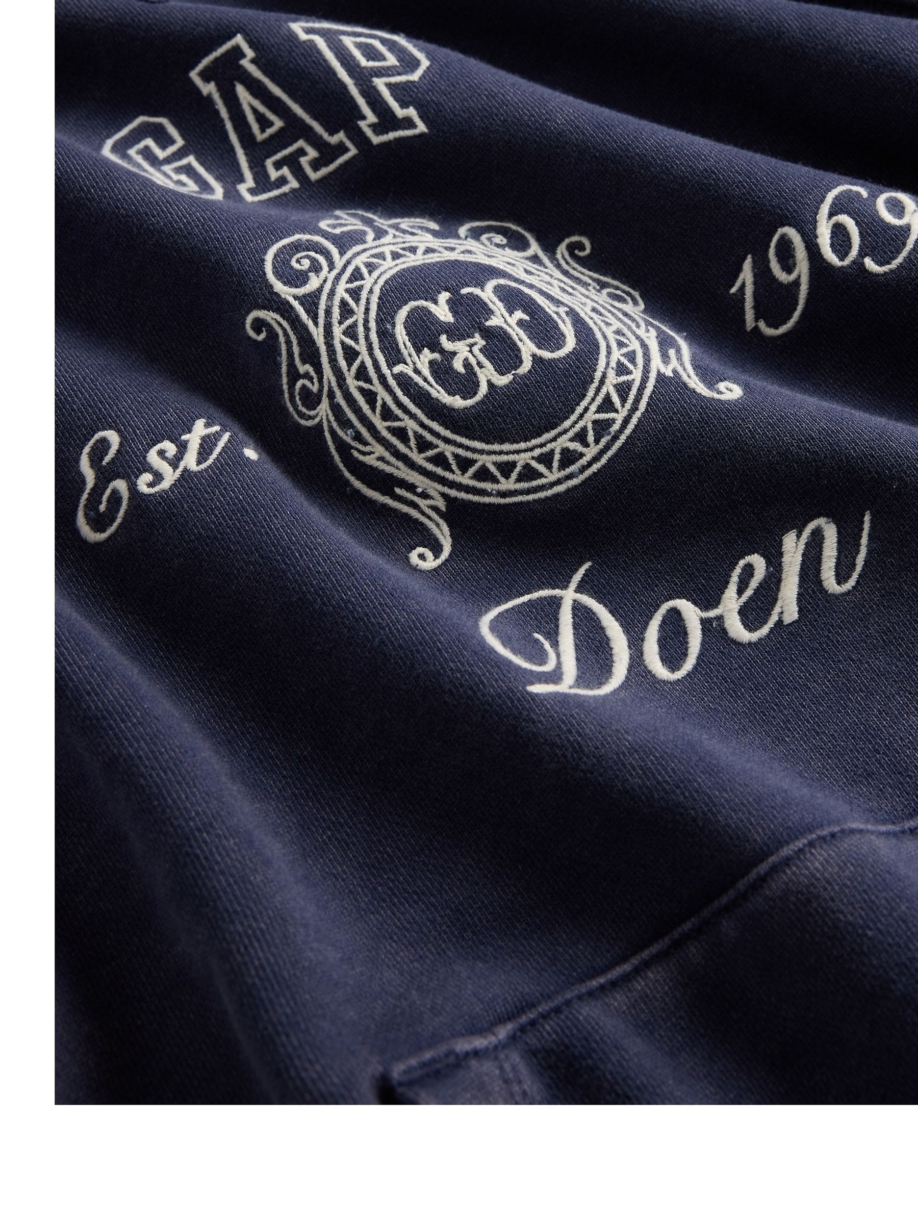 Navy/Blue DÔEN Heavyweight Raglan Logo Hoodie - Image 6 of 6