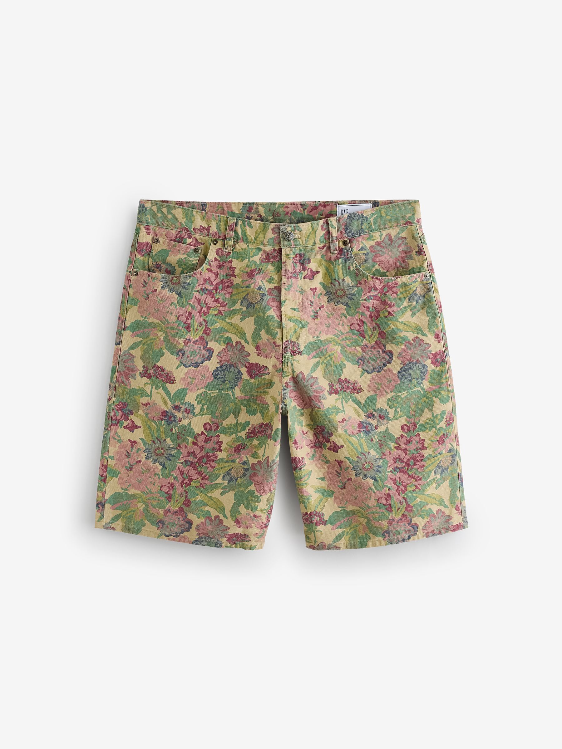 Green Floral Canvas Shorts - Image 5 of 9