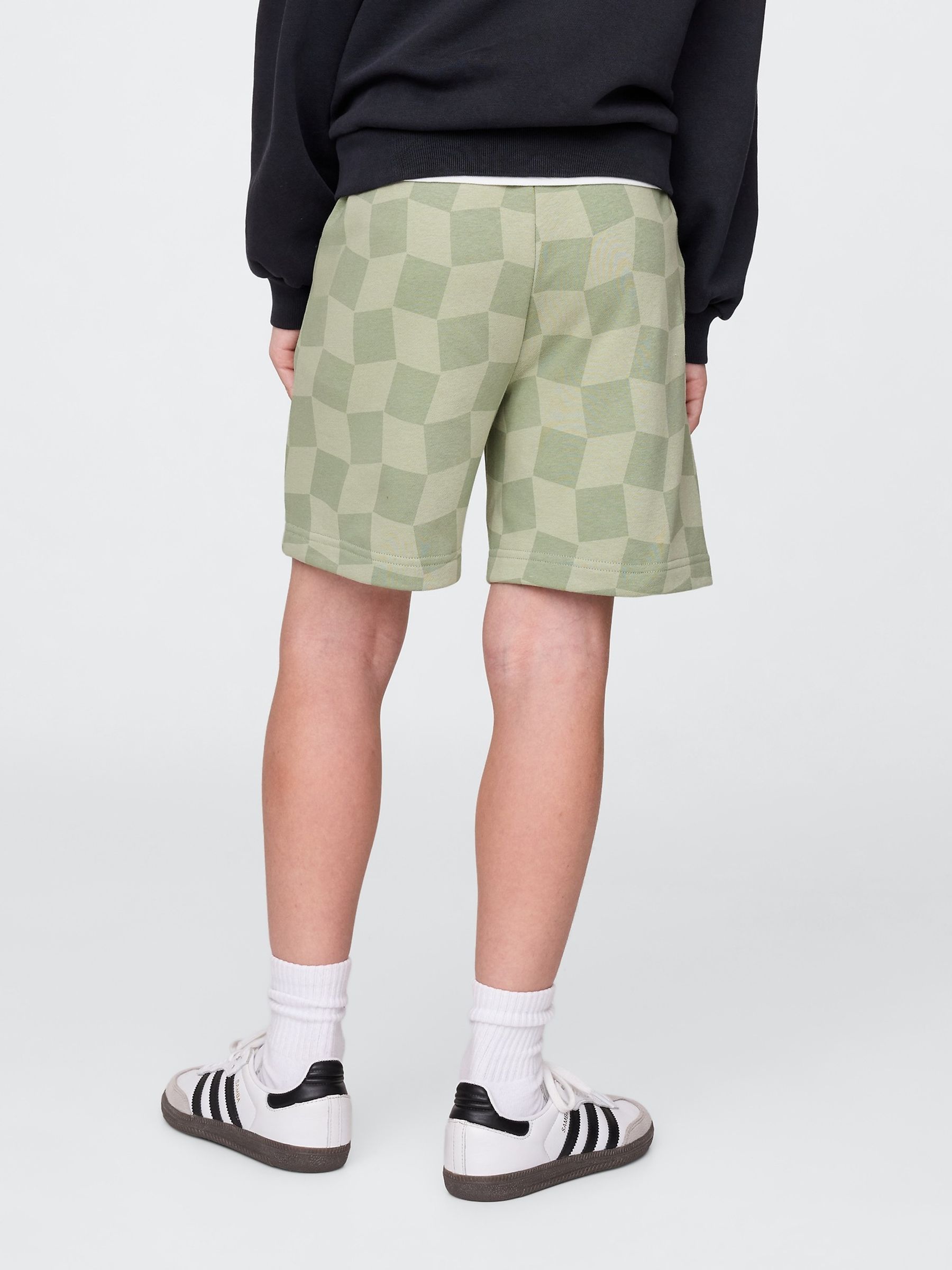 Green Gingham Relaxed Logo Pull On Shorts (4-13yrs) - Image 2 of 5