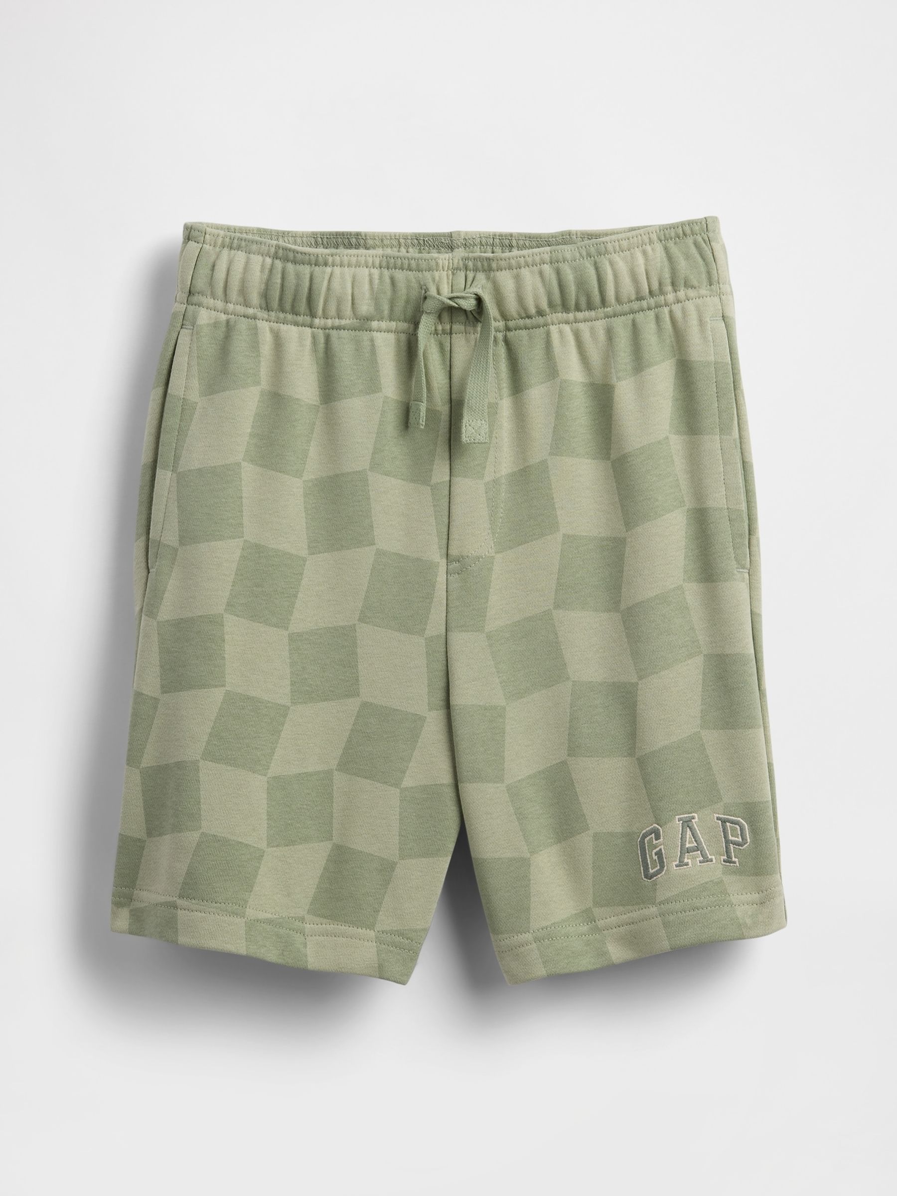 Green Gingham Relaxed Logo Pull On Shorts (4-13yrs) - Image 4 of 5