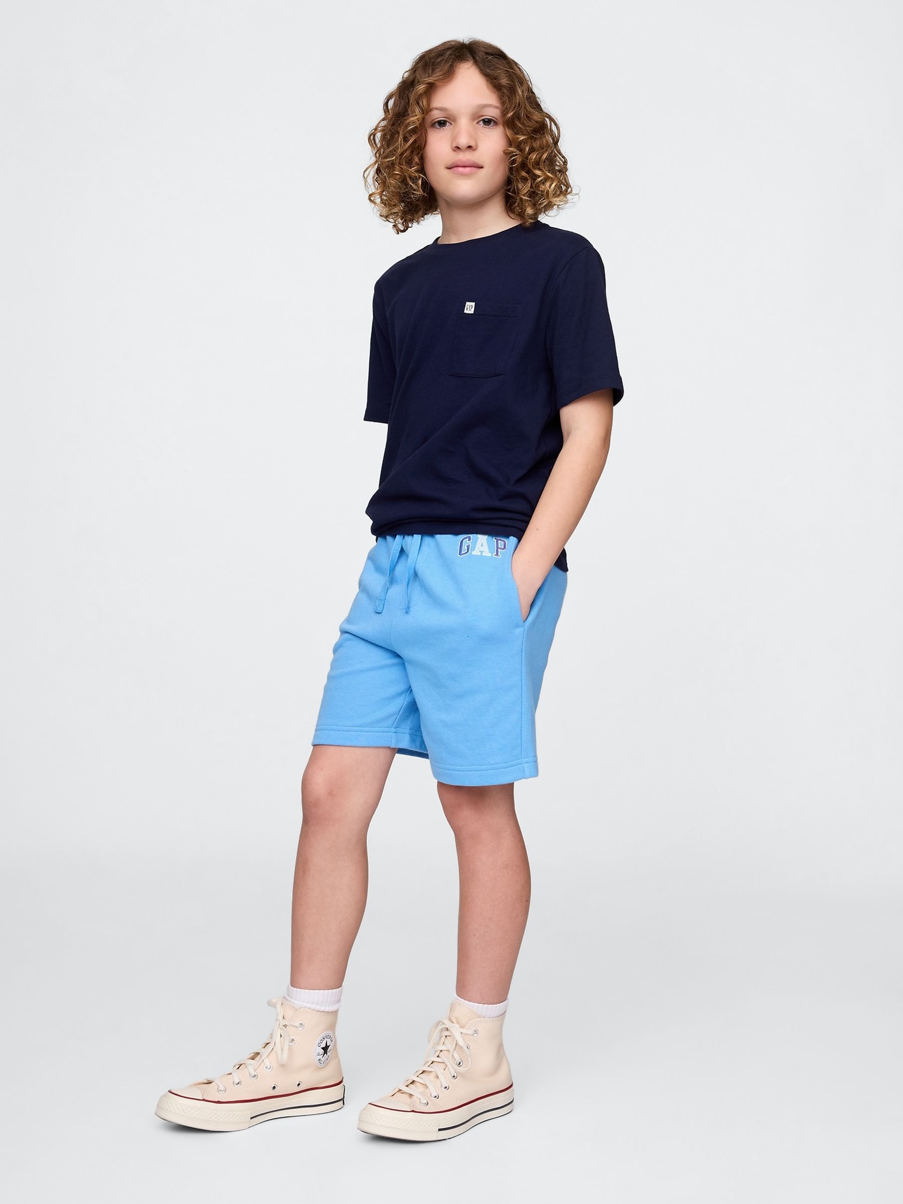 Blue Relaxed Logo Pull On Shorts (4-13yrs) - Image 3 of 5