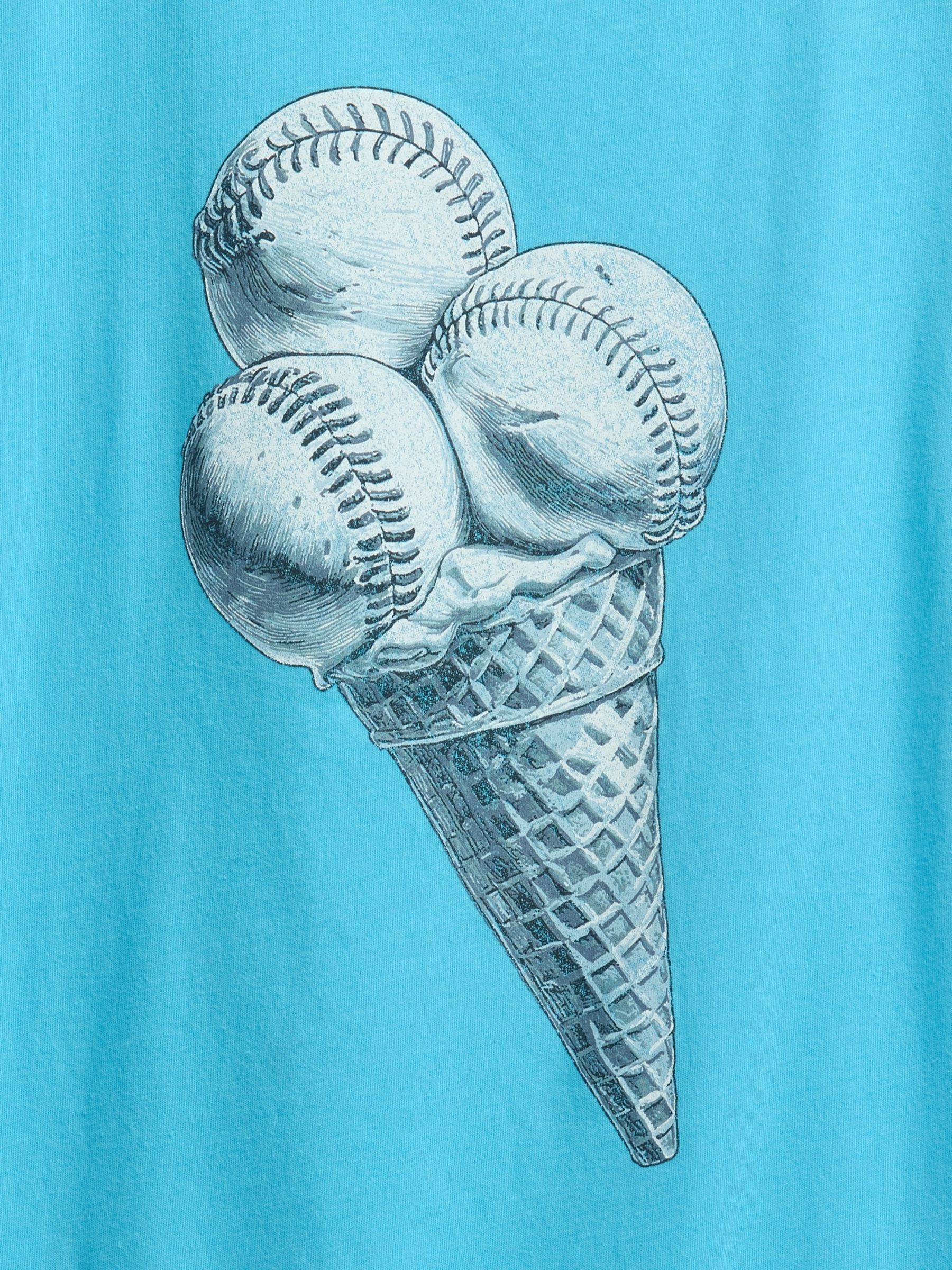 Blue Ice Cream Graphic Short Sleeve T-Shirt (4-13yrs) - Image 3 of 3