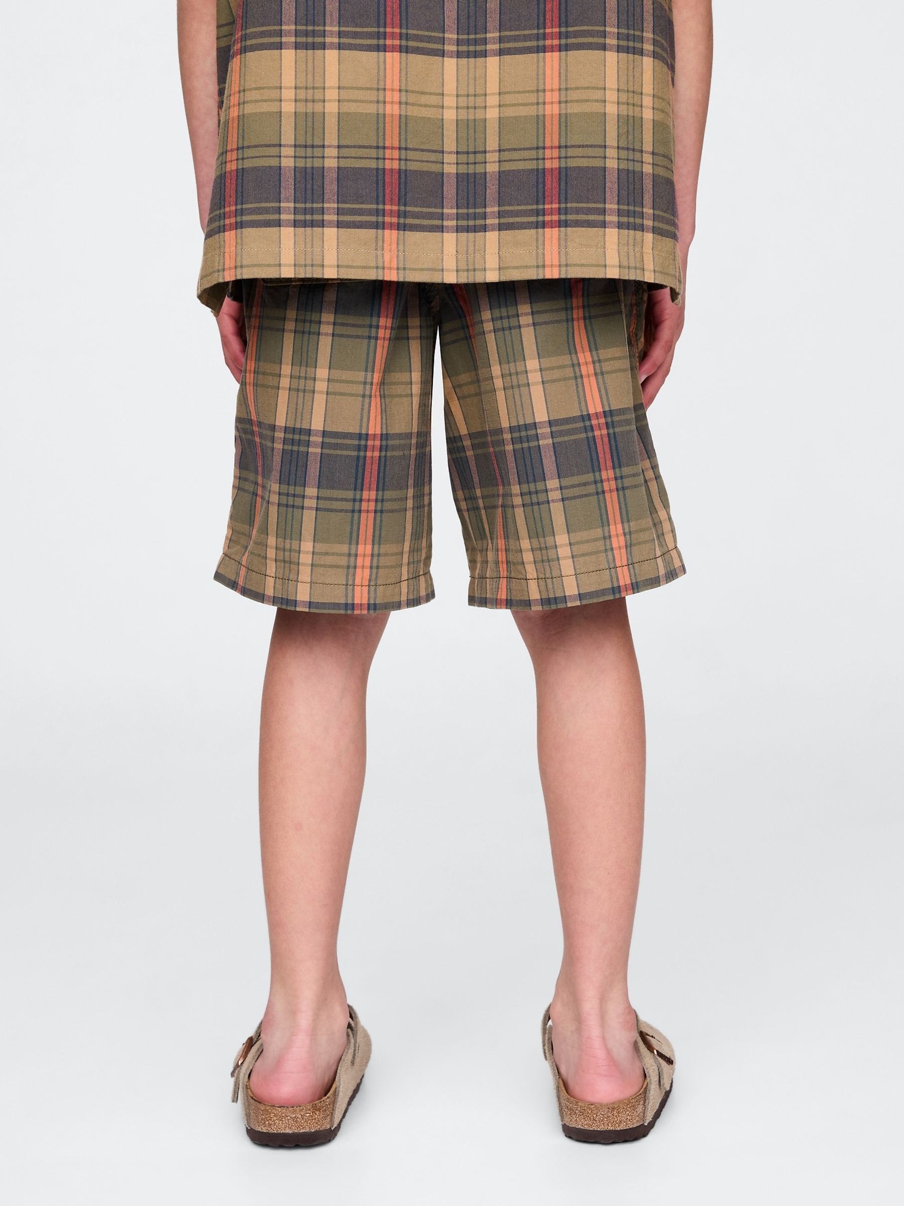 Brown Check Canvas Easy Shorts (4-13yrs) - Image 2 of 5