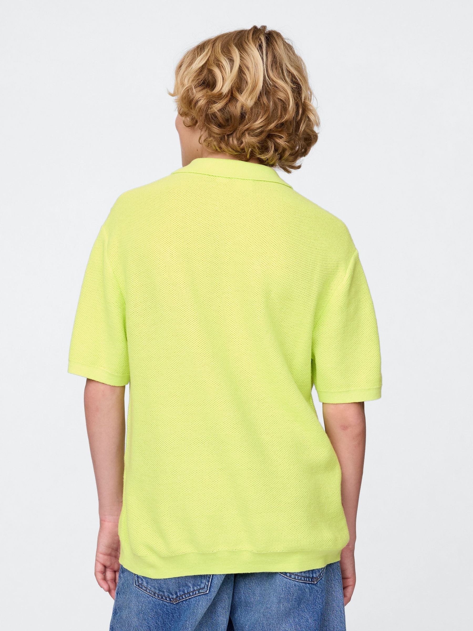 Yellow Relaxed Knit Polo Shirt (4-12yrs) - Image 2 of 5