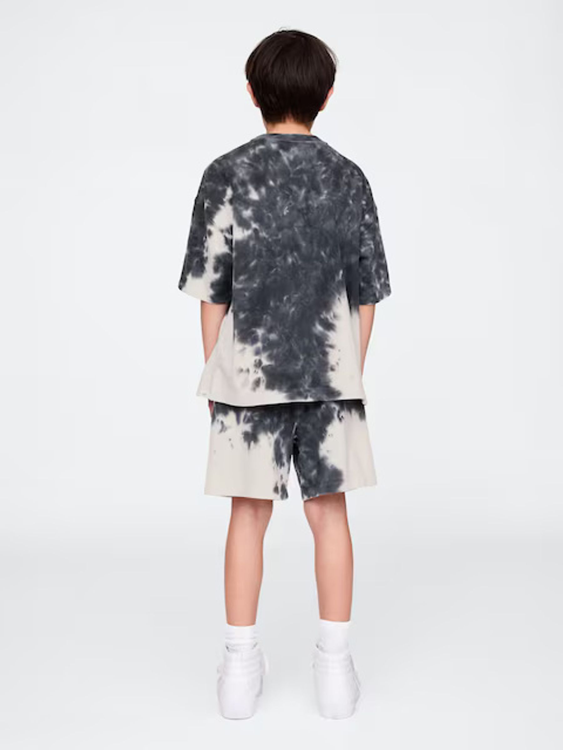 Black/White Tie-Dye Heavyweight Short Sleeve T-Shirt (4-13yrs) - Image 2 of 3