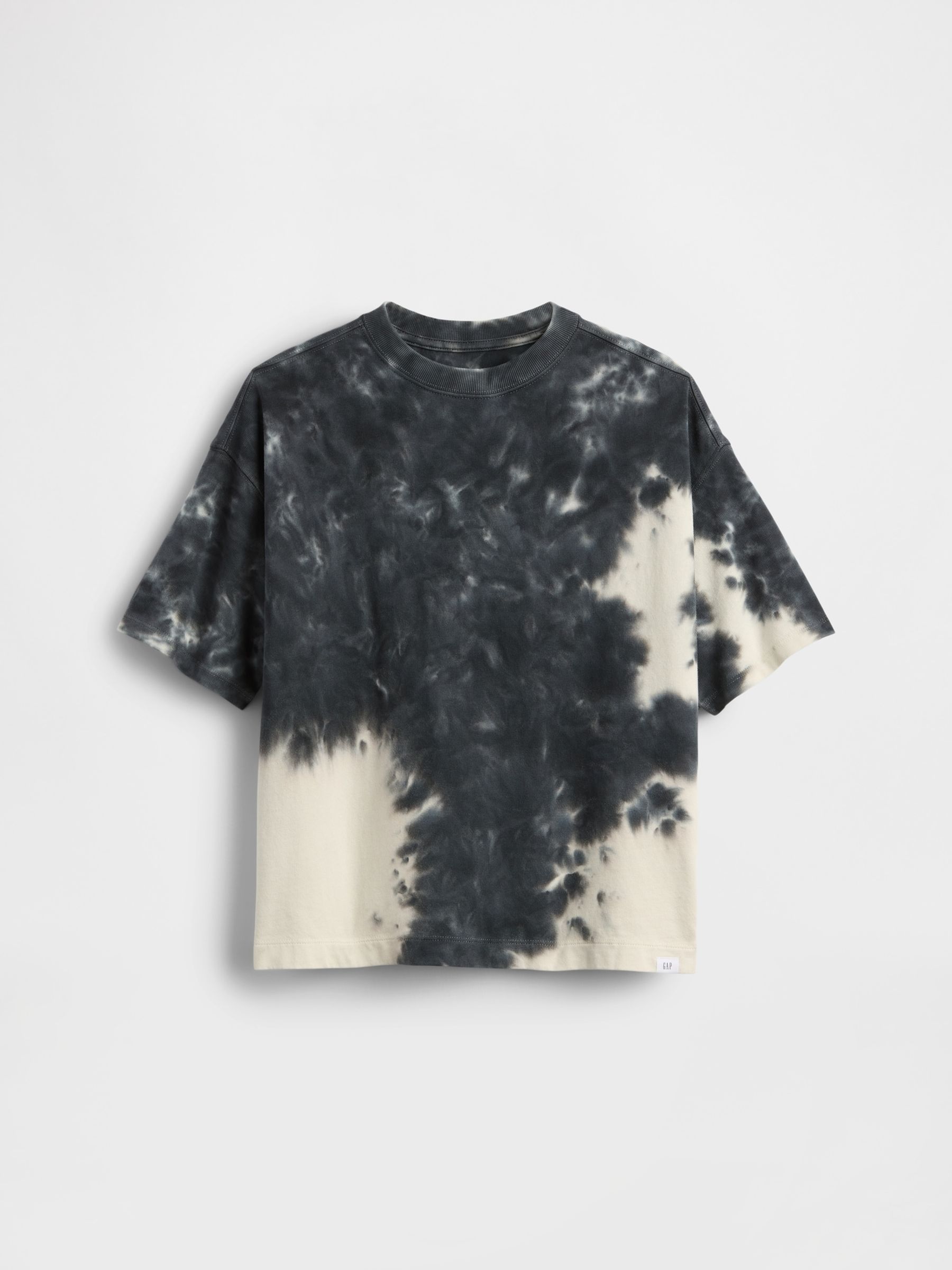 Black/White Tie-Dye Heavyweight Short Sleeve T-Shirt (4-13yrs) - Image 3 of 3