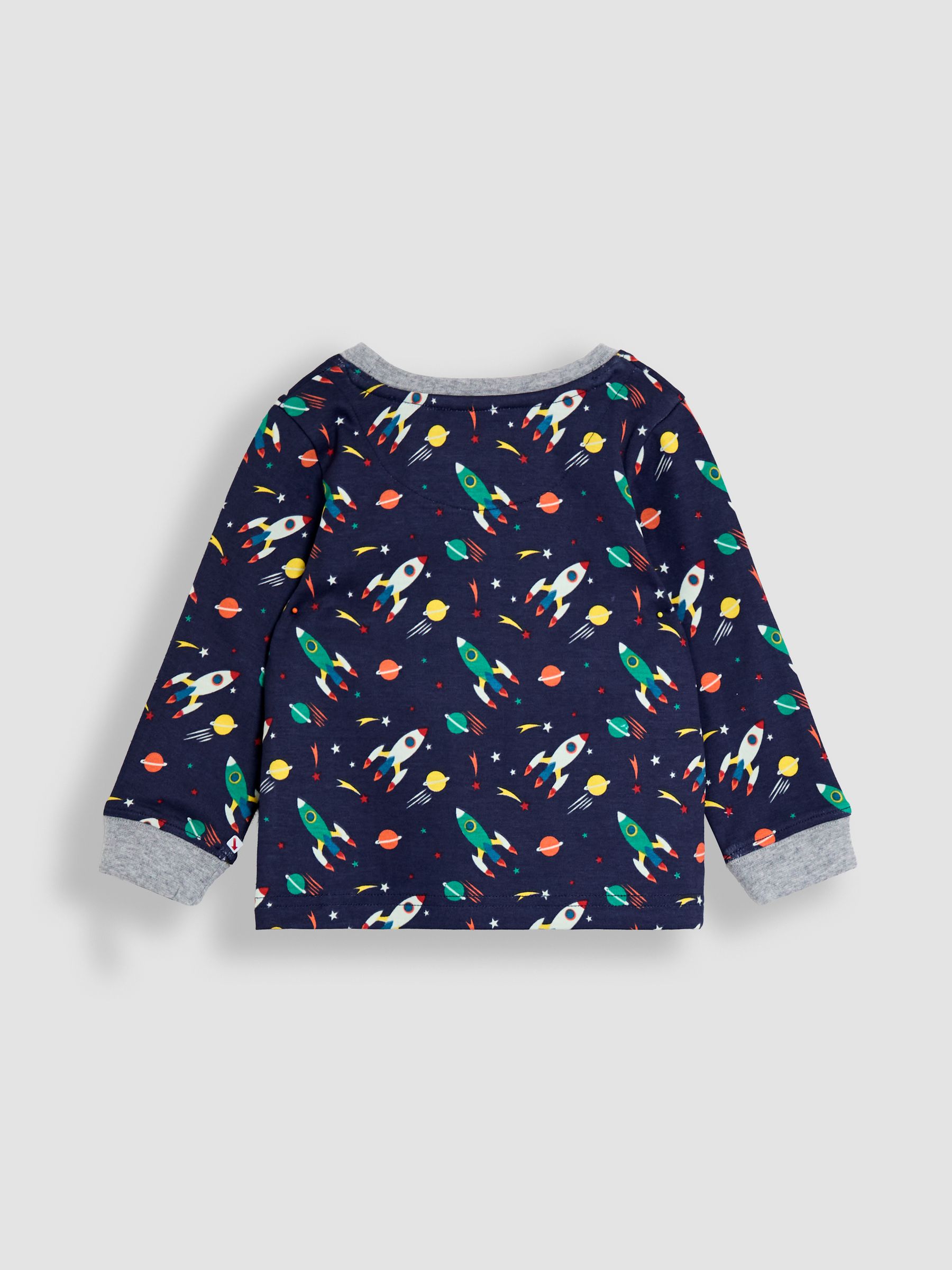 Navy Space Print Glow In The Dark Jersey Pyjamas - Image 4 of 6