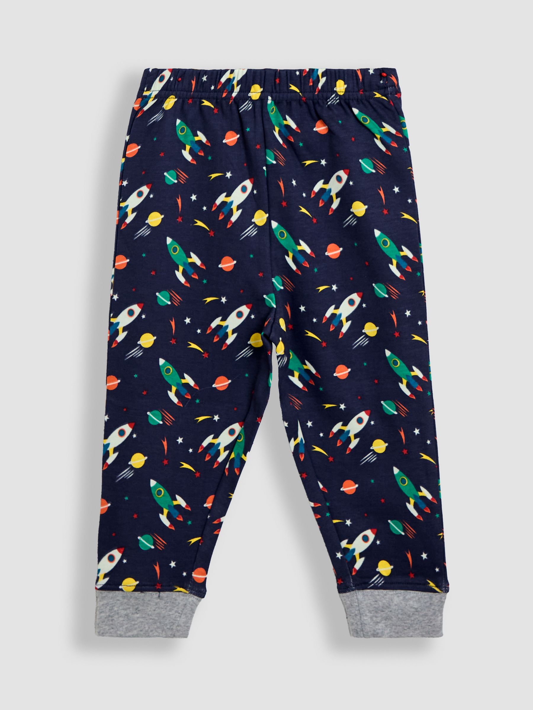 Navy Space Print Glow In The Dark Jersey Pyjamas - Image 5 of 6
