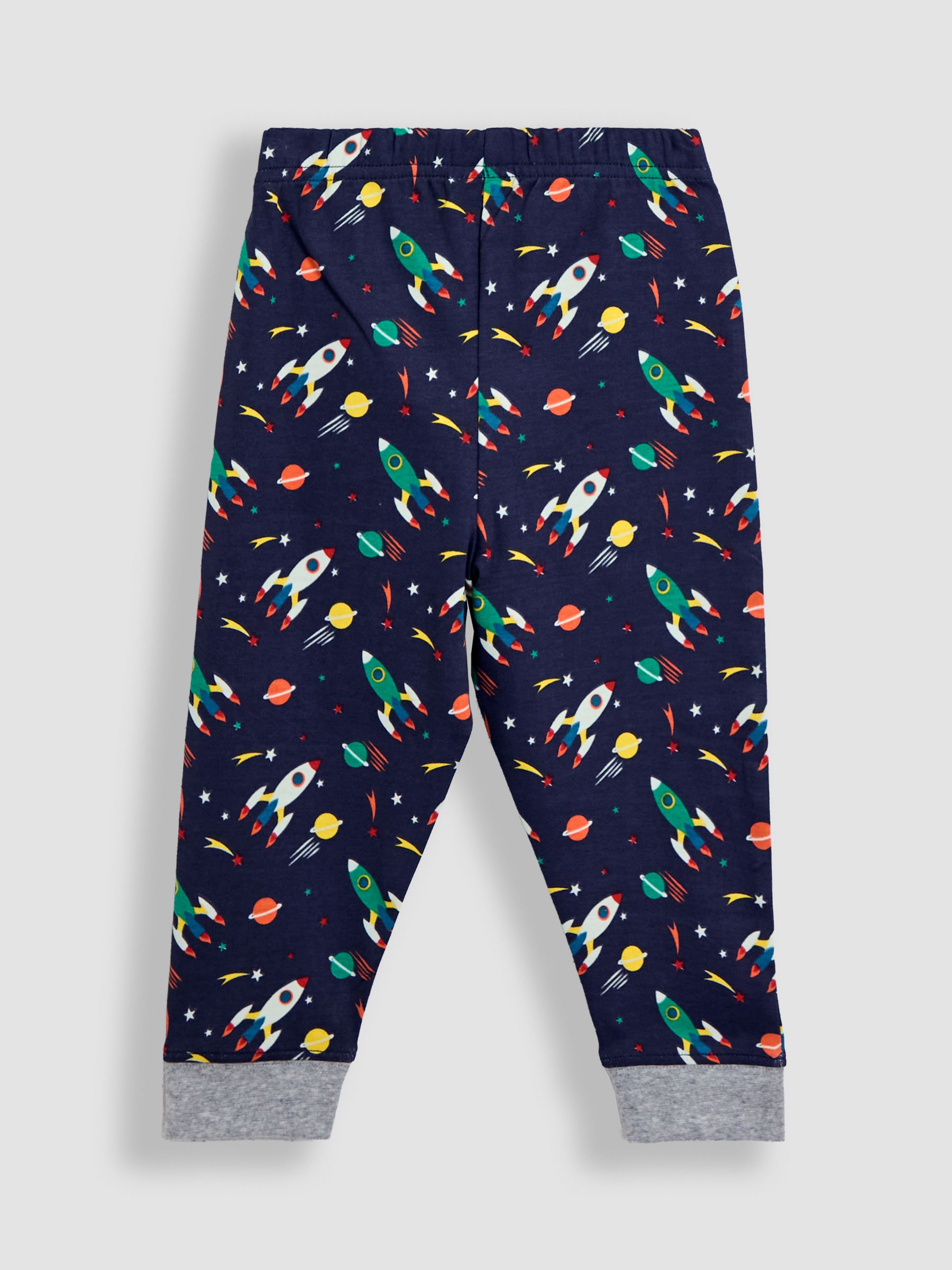 Navy Space Print Glow In The Dark Jersey Pyjamas - Image 6 of 6