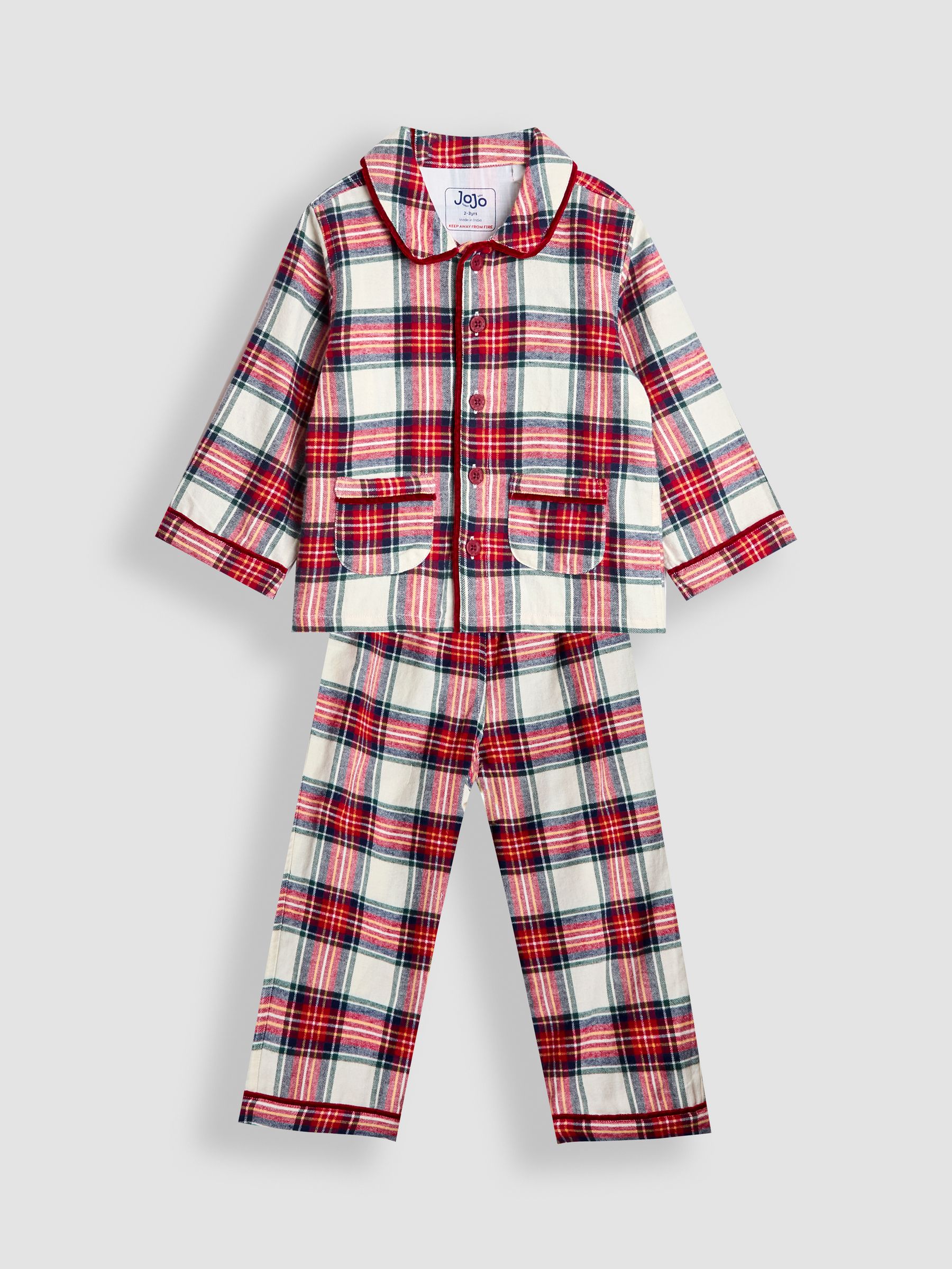 cream white Woven Check Pyjamas - Image 1 of 6