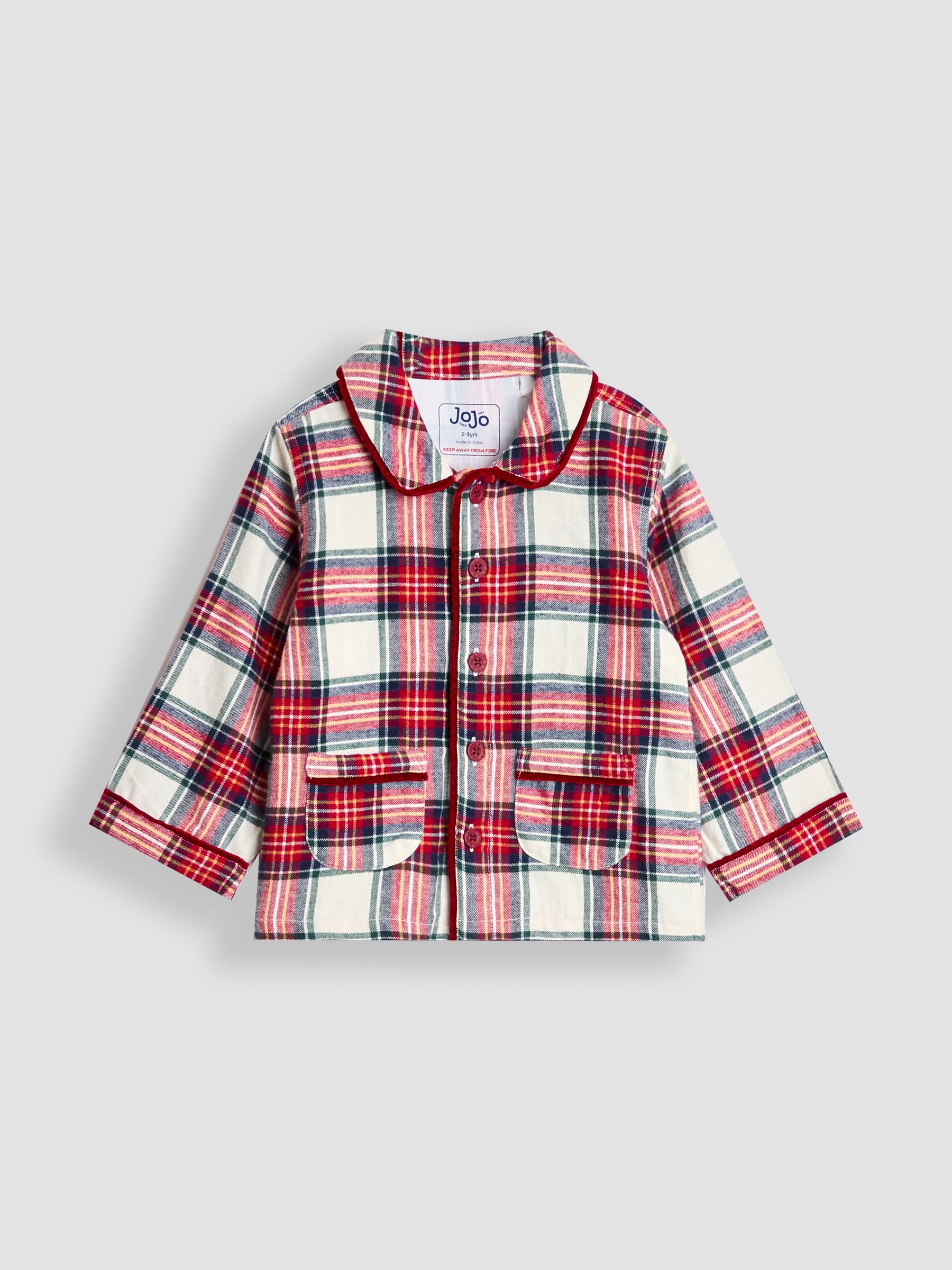cream white Woven Check Pyjamas - Image 2 of 6