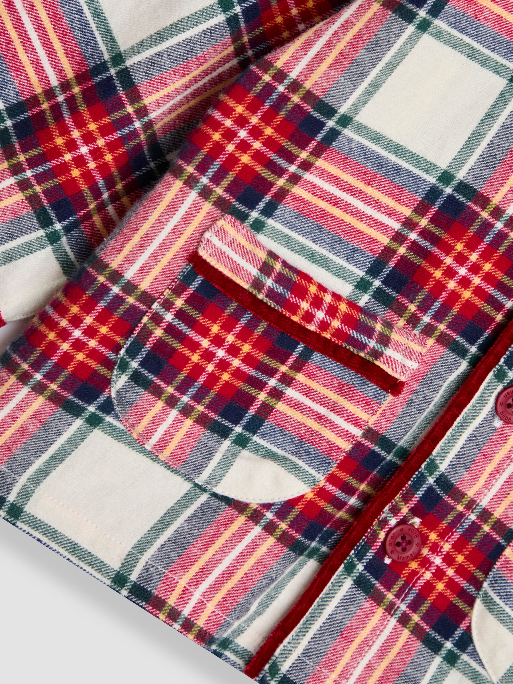 cream white Woven Check Pyjamas - Image 6 of 6