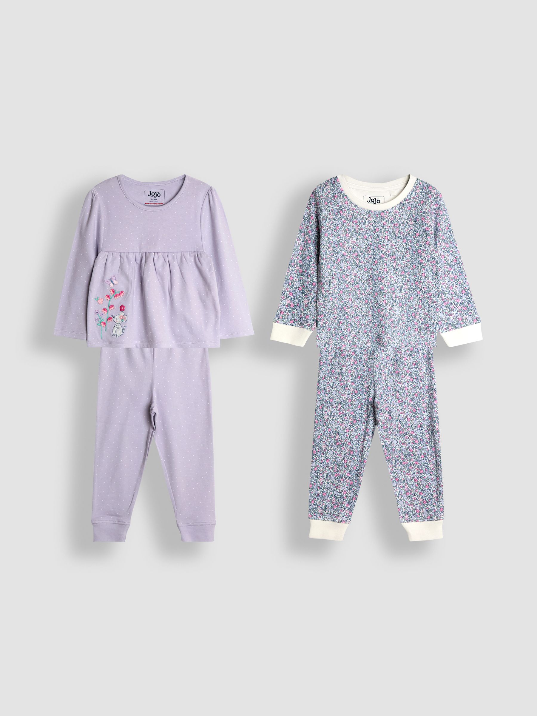 Lilac Mouse Character 2 Pack Jersey Pyjamas - Image 1 of 10