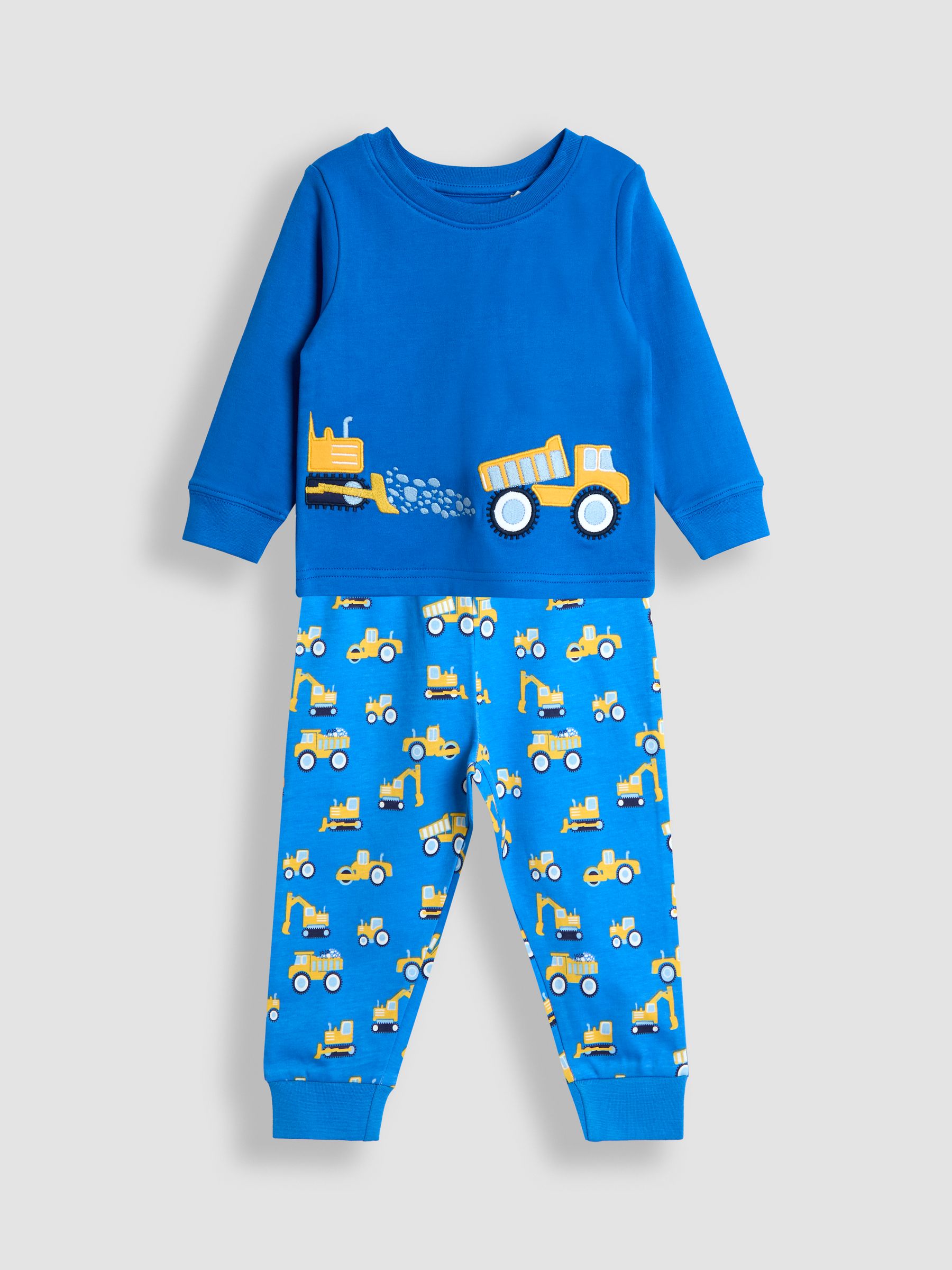 Blue Construction Print Glow In The Dark Jersey Pyjamas - Image 2 of 11