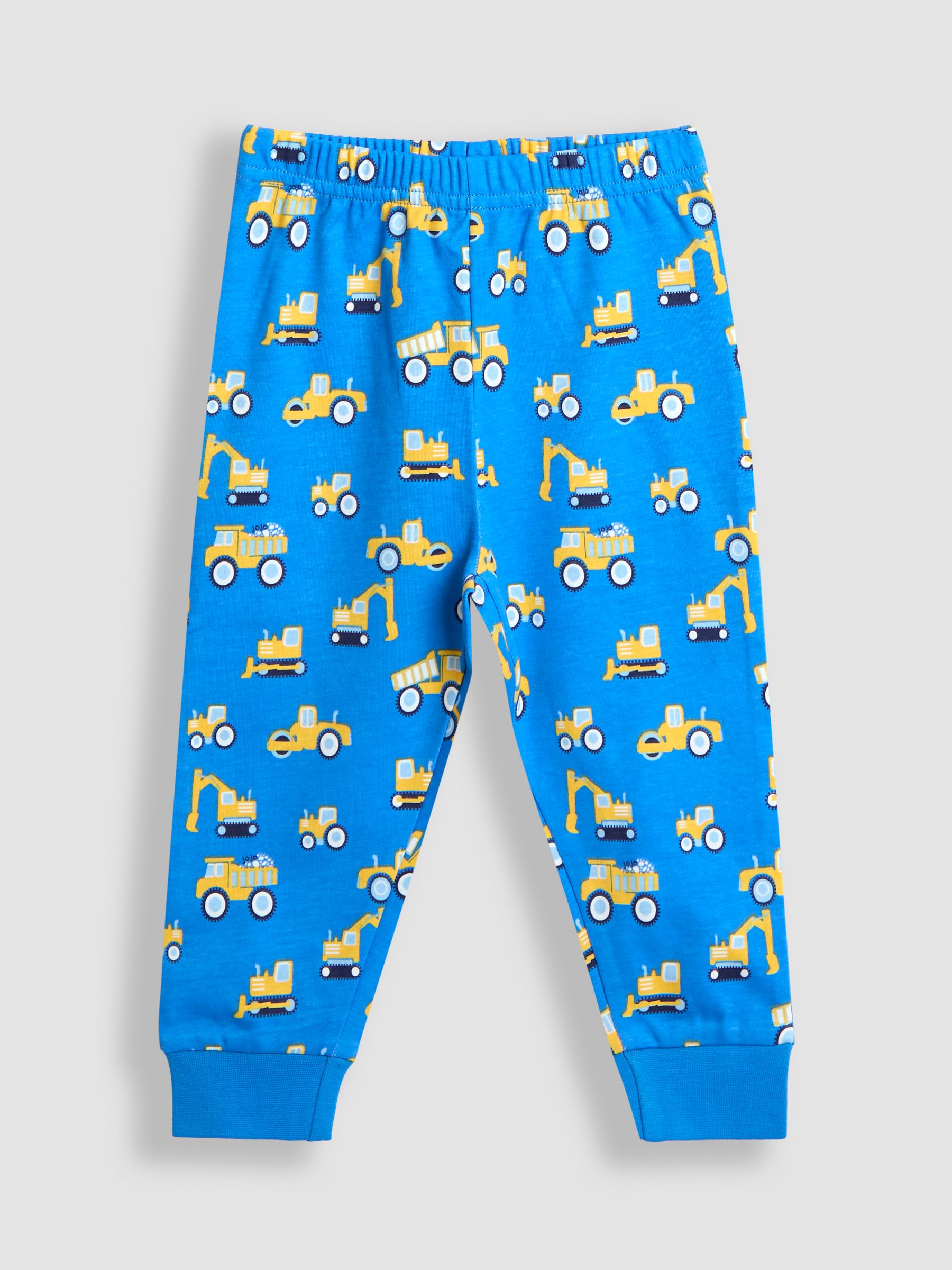 Blue Construction Print Glow In The Dark Jersey Pyjamas - Image 5 of 11