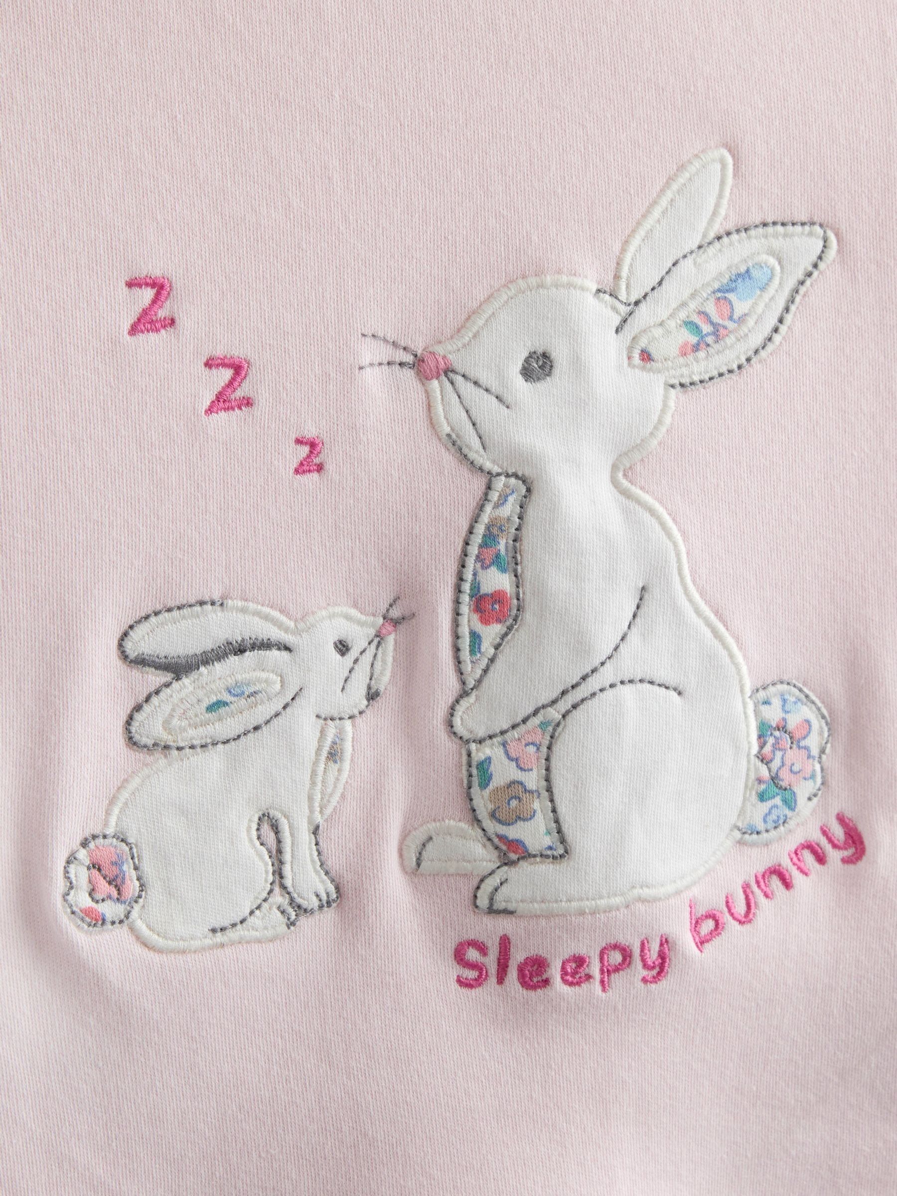 Pink Bunny Print 2 Pack Jersey Pyjamas - Image 9 of 13