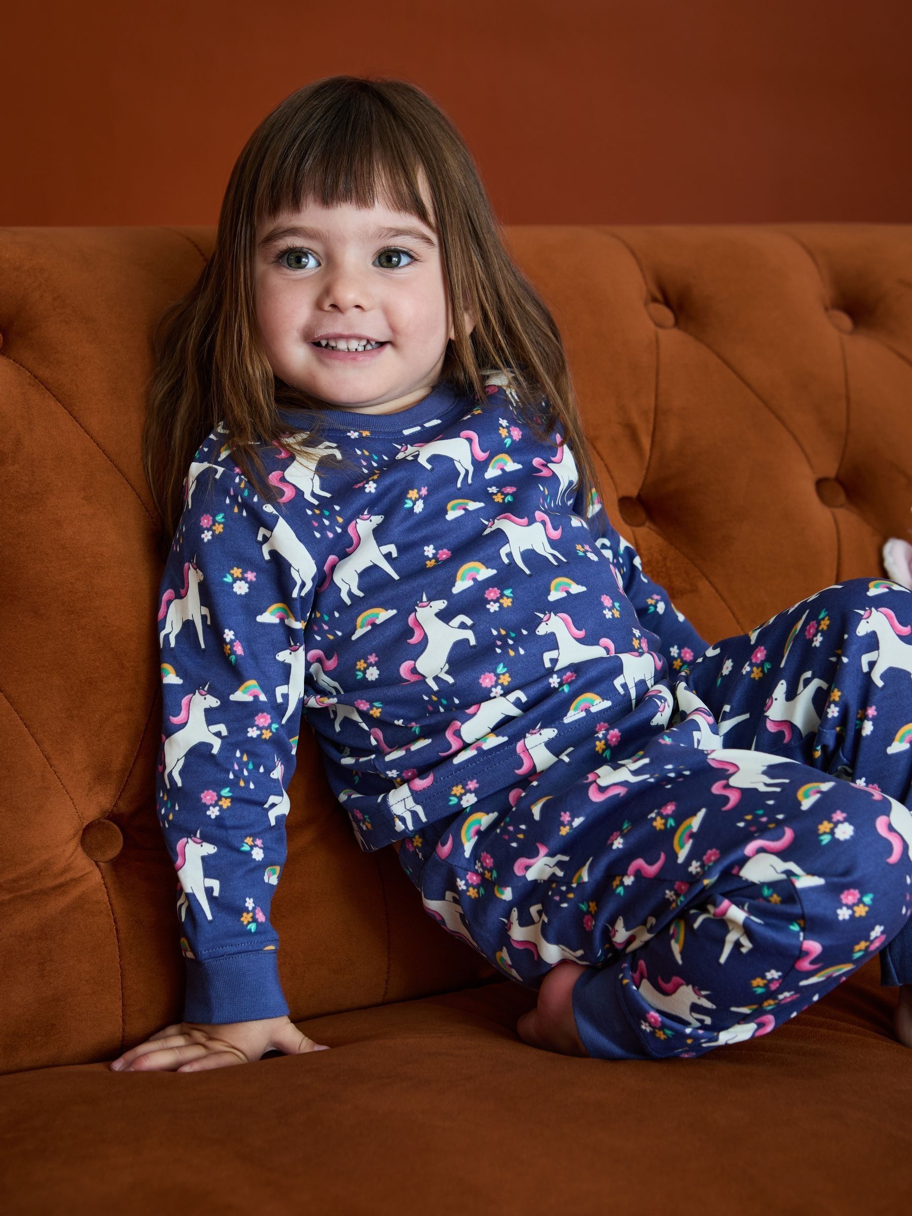 Purple Unicorn Print Glow In The Dark Jersey Pyjamas - Image 10 of 10