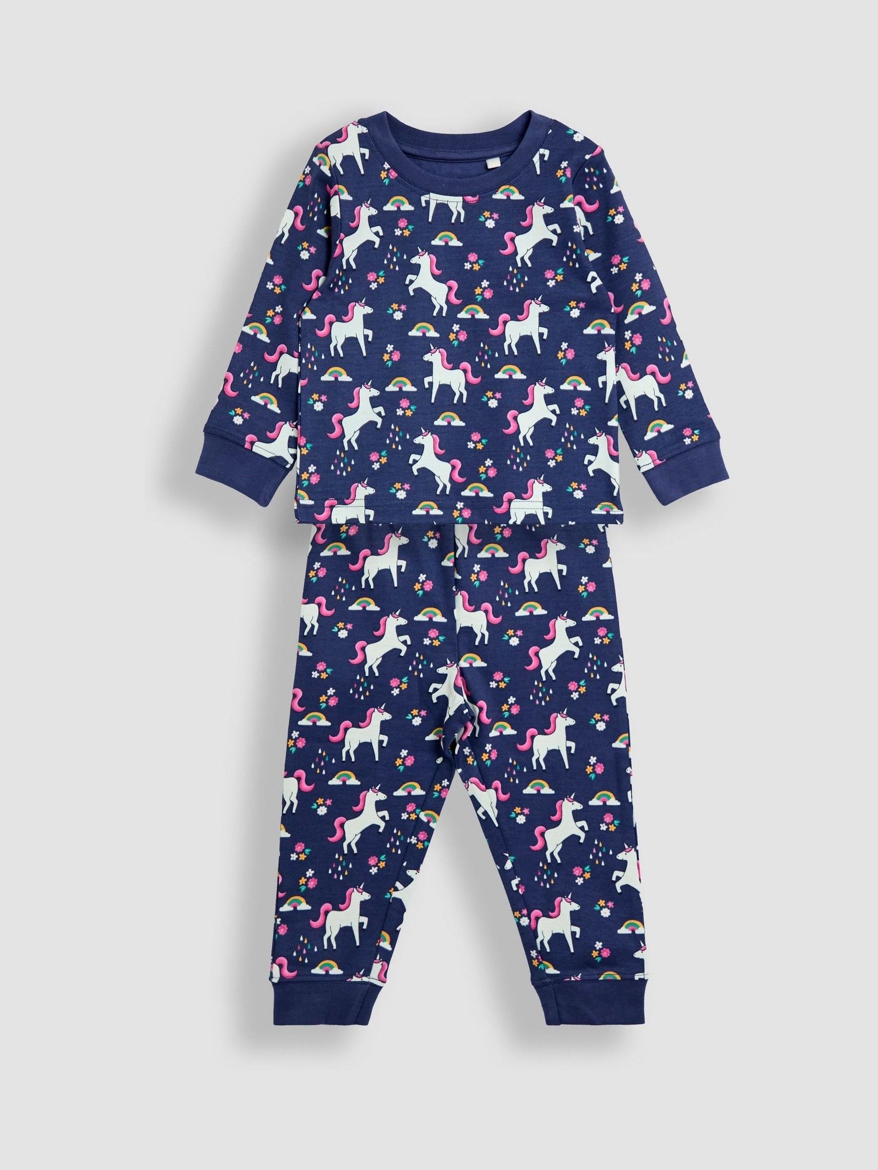 Purple Unicorn Print Glow In The Dark Jersey Pyjamas - Image 2 of 10