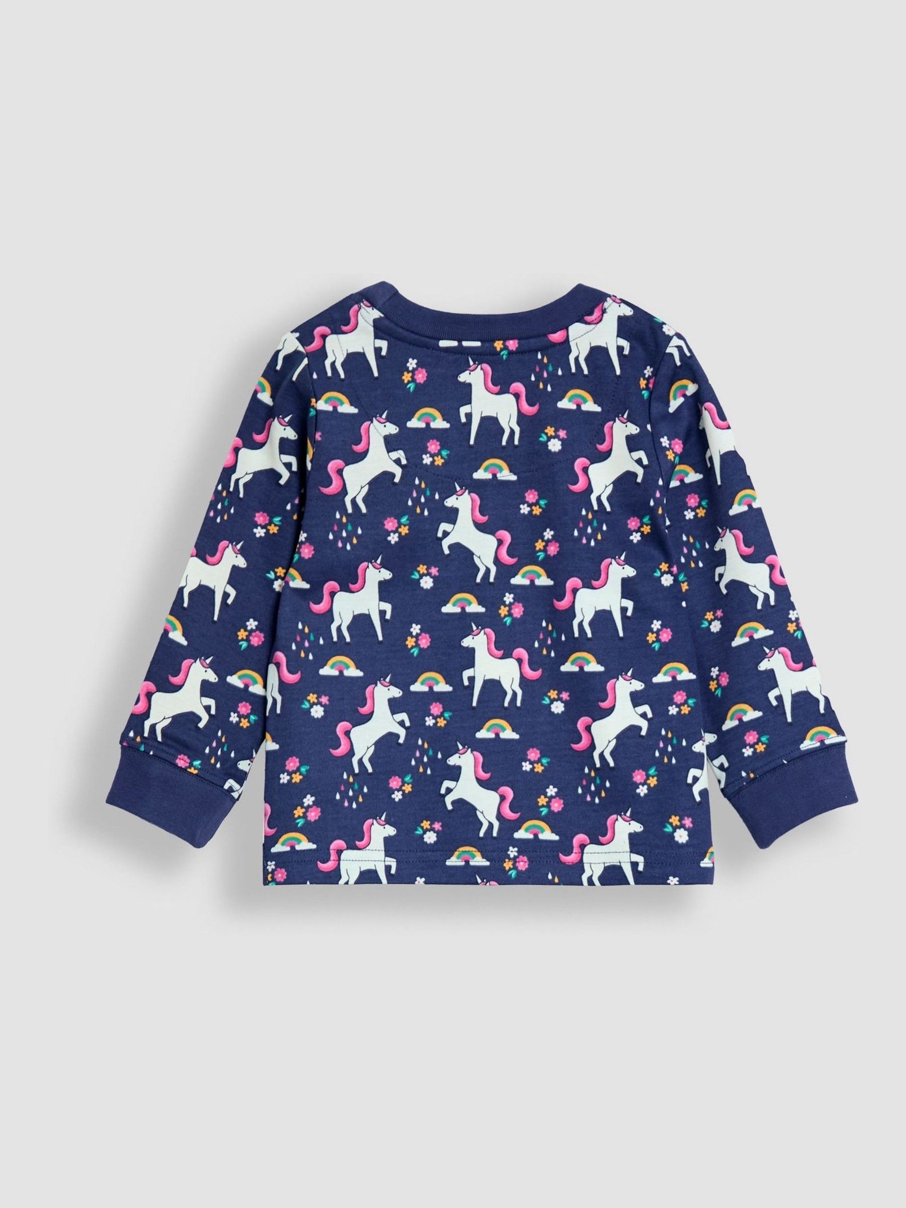 Purple Unicorn Print Glow In The Dark Jersey Pyjamas - Image 4 of 10