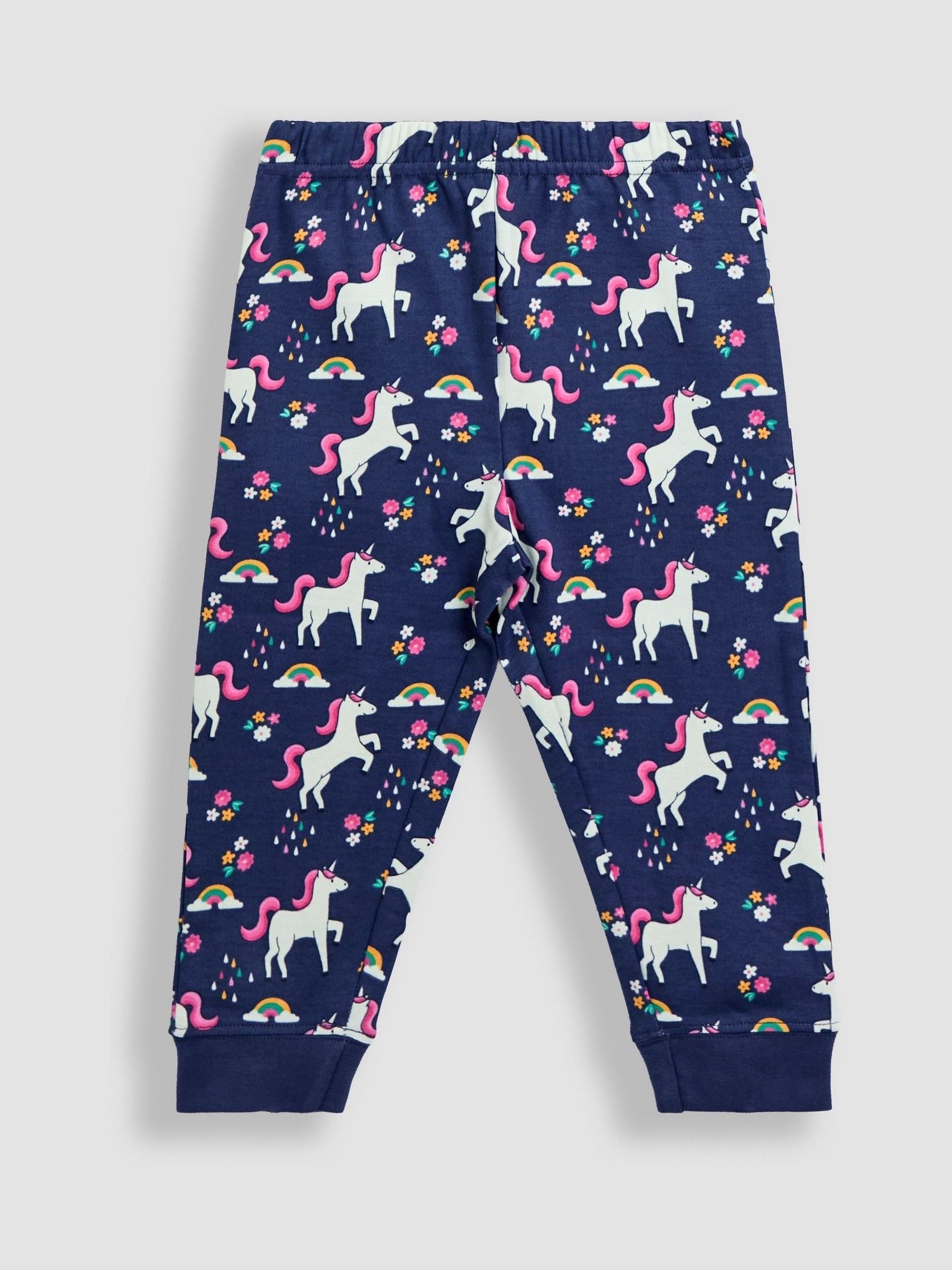 Purple Unicorn Print Glow In The Dark Jersey Pyjamas - Image 5 of 10