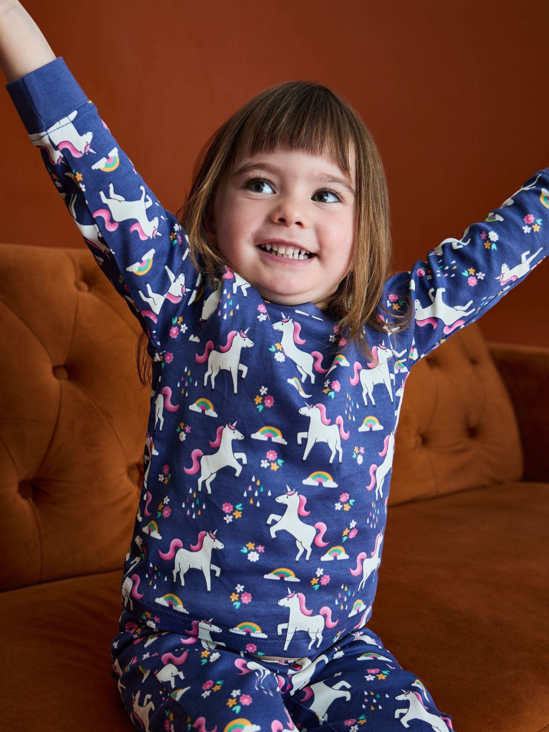 Purple Unicorn Print Glow In The Dark Jersey Pyjamas - Image 7 of 10